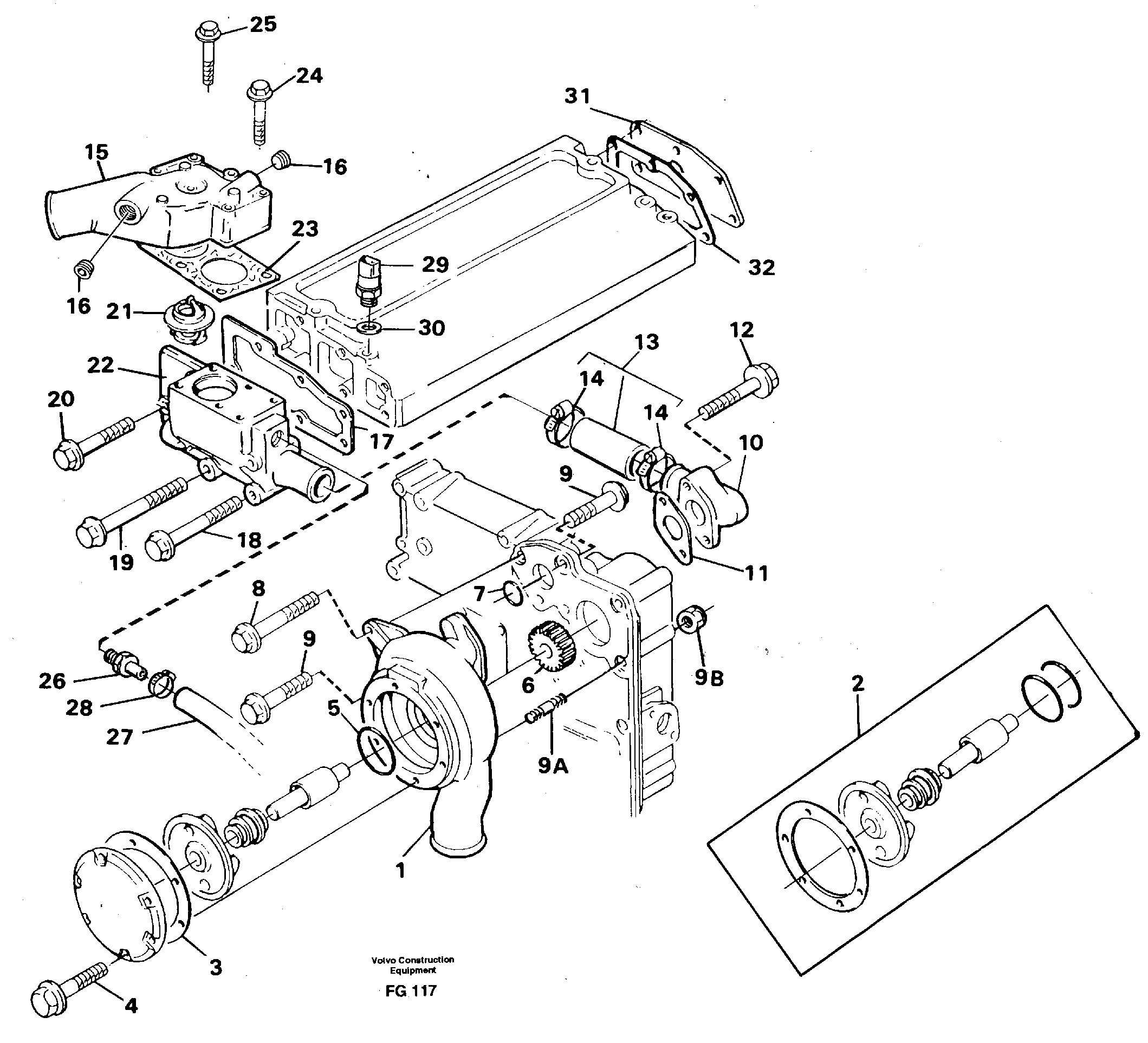 Water pump — volvo parts diagram
