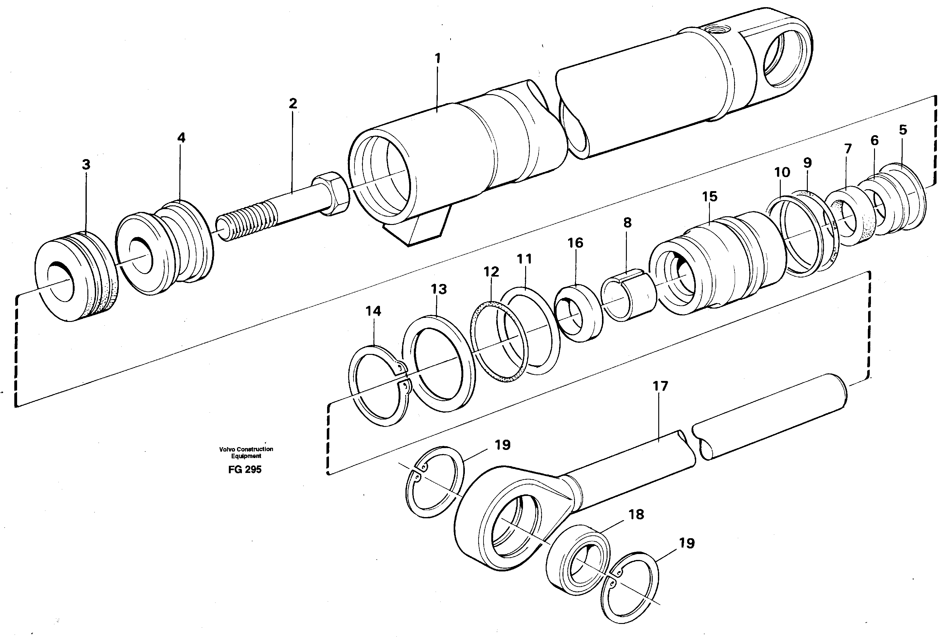 Hydraulic cylinder, slope bucket  14265051 — volvo parts diagram