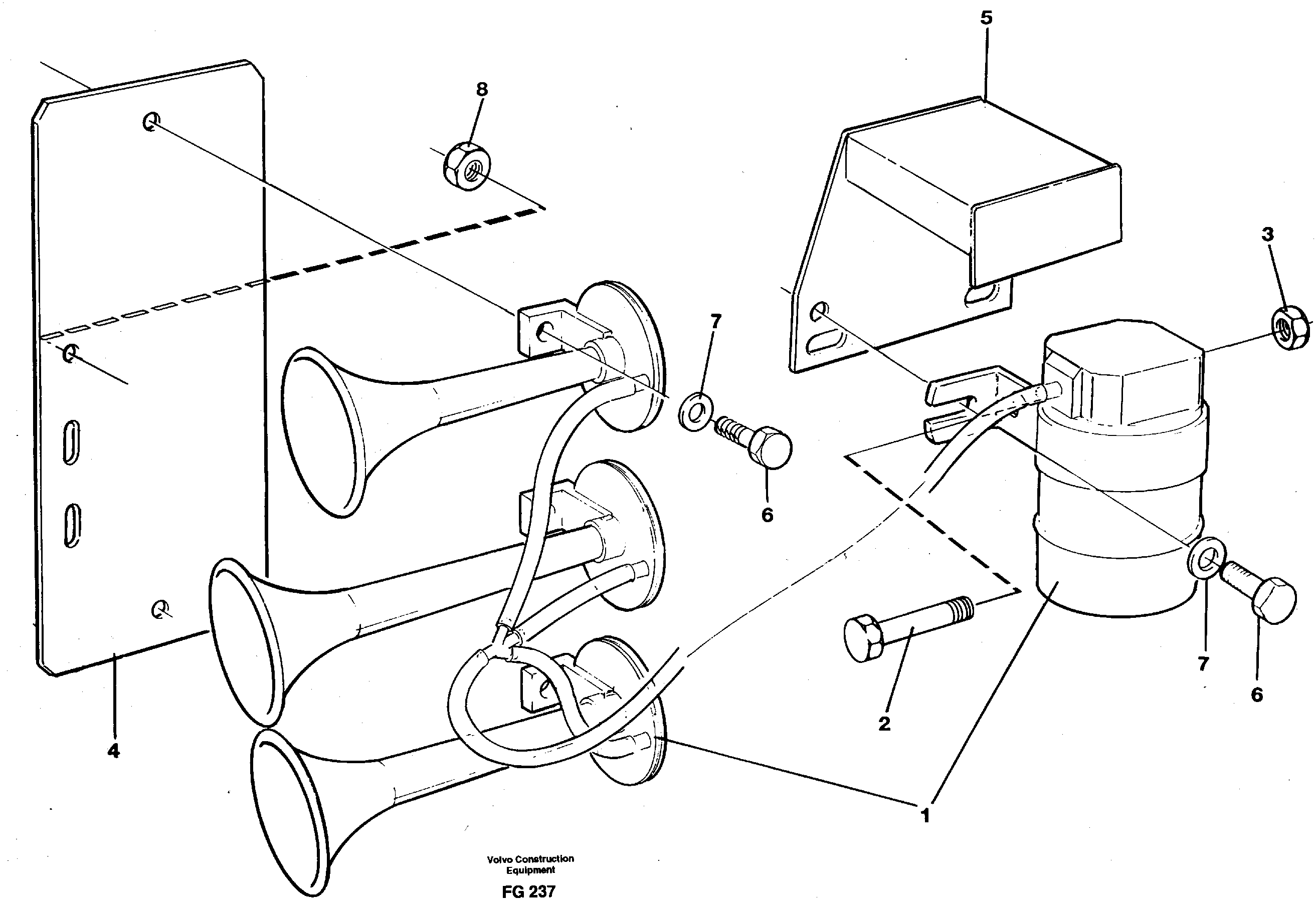 Compressor horn — volvo parts diagram