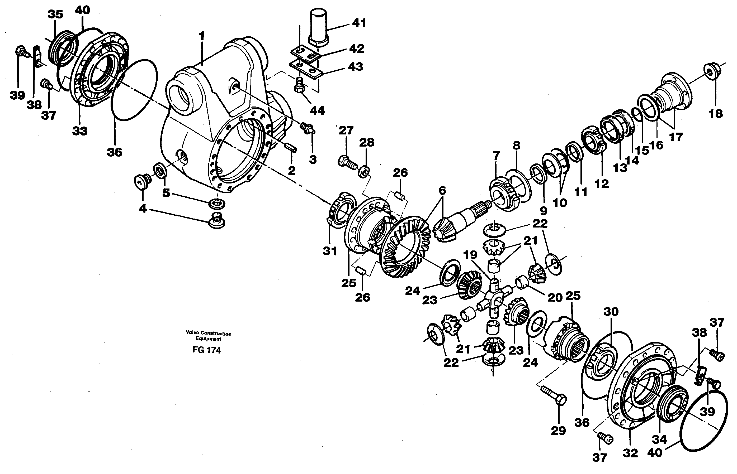 Differential , front axle  14268049 — volvo parts diagram