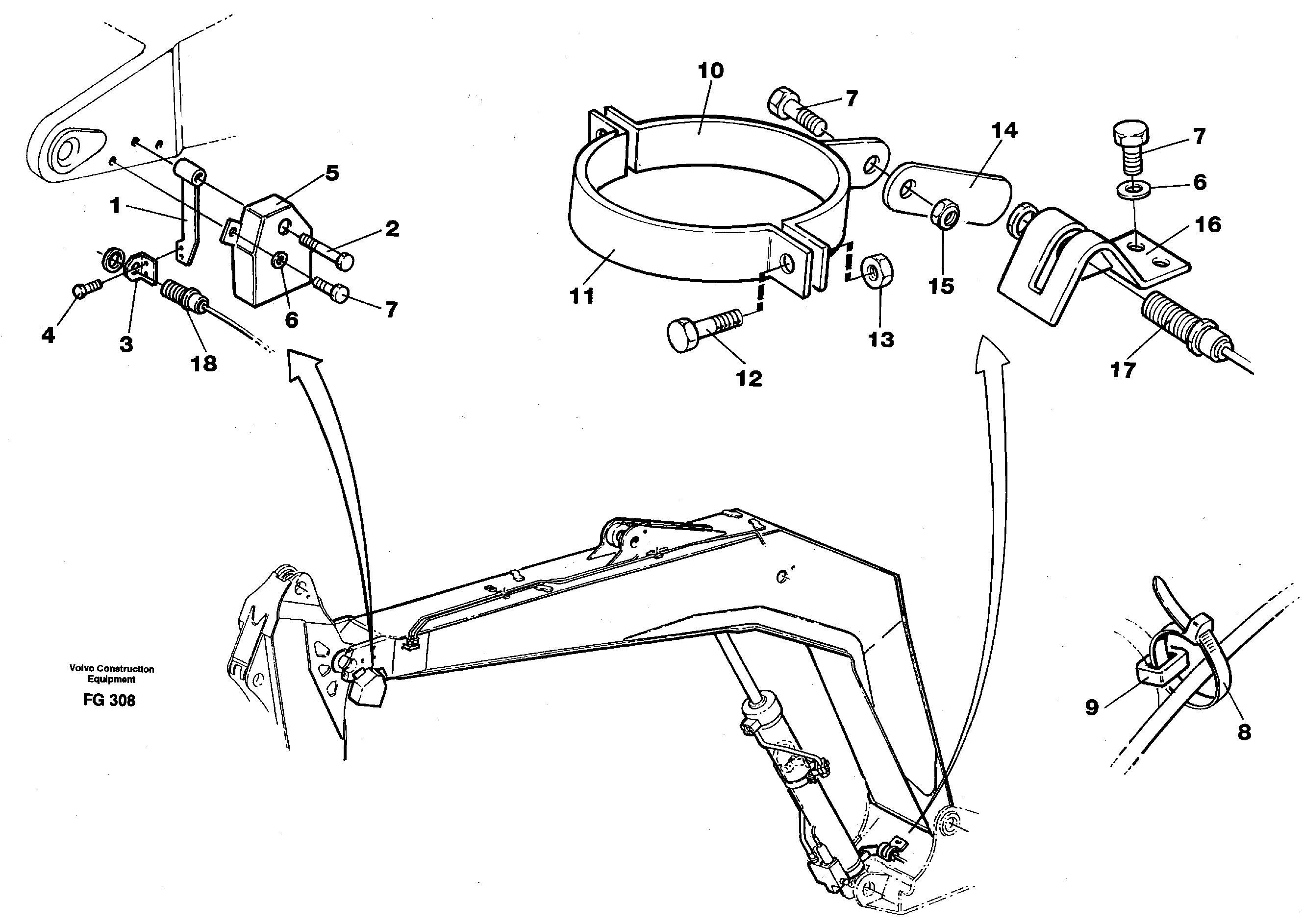 Electric insatallation onbackhoe equipment — volvo parts diagram