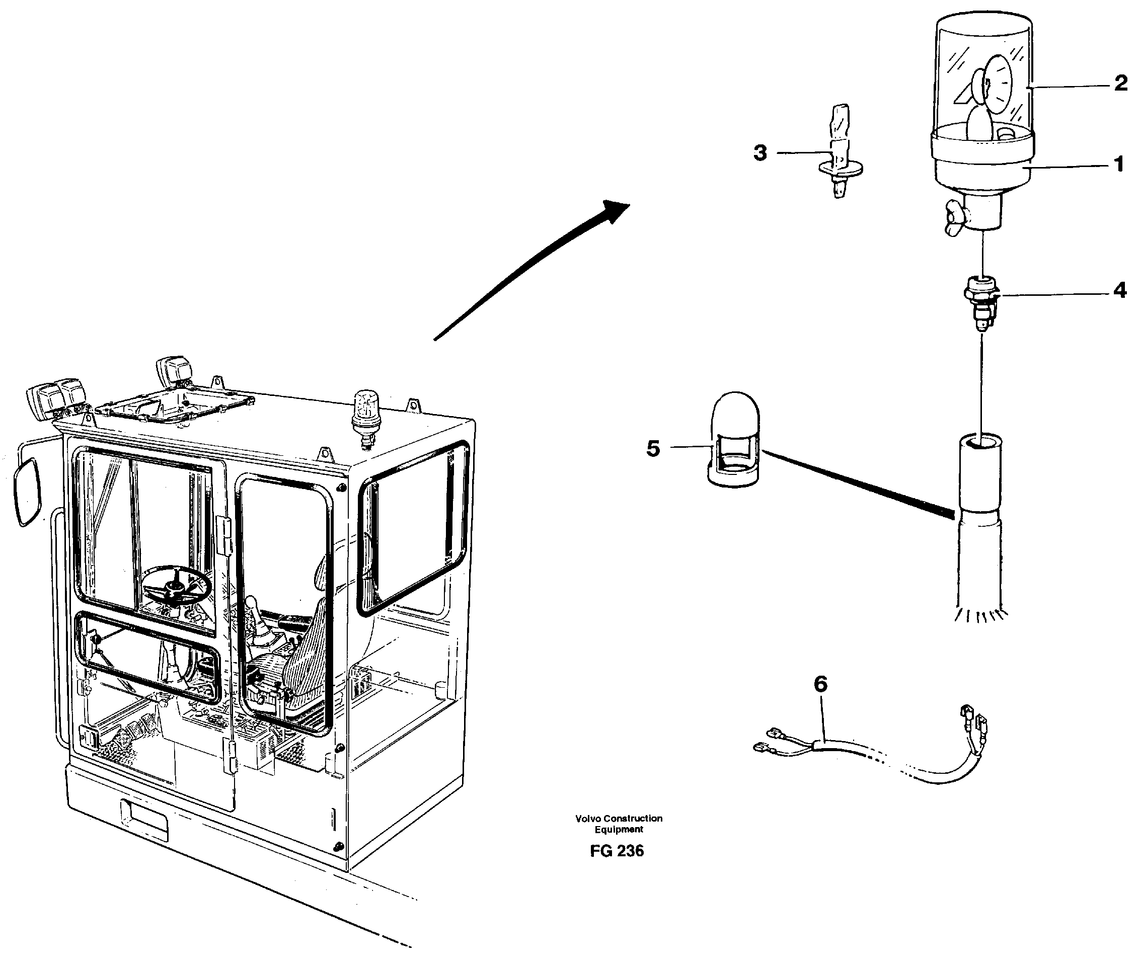 Rotating beacon  14246276 — volvo parts diagram