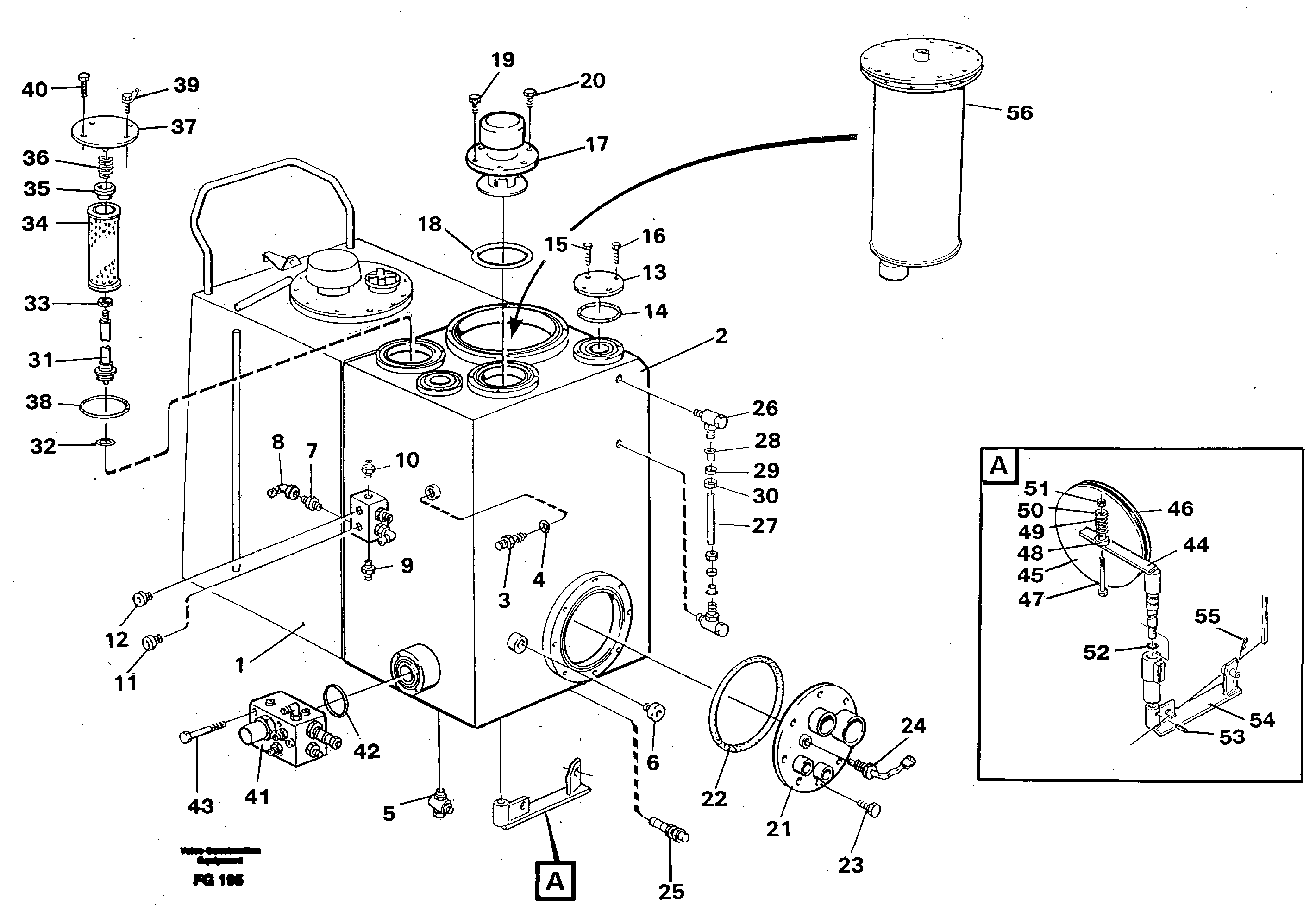 Hydraulic oil tank — volvo parts diagram