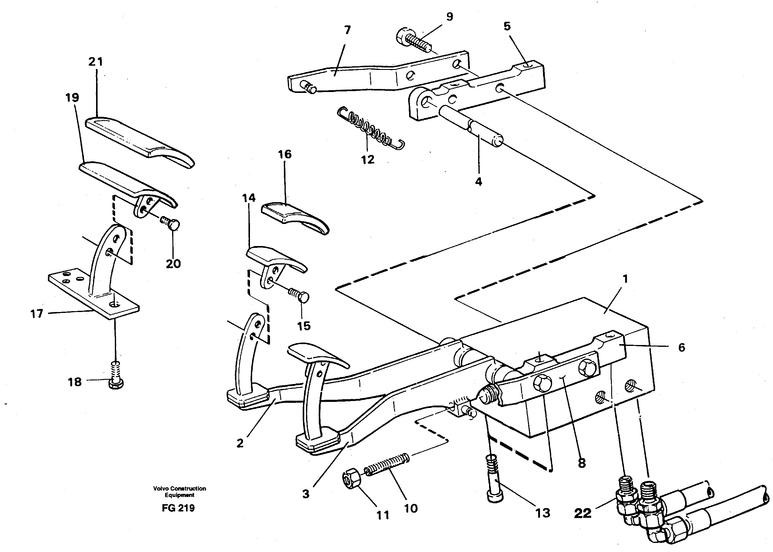 Pedal valve and foot rest — volvo parts diagram
