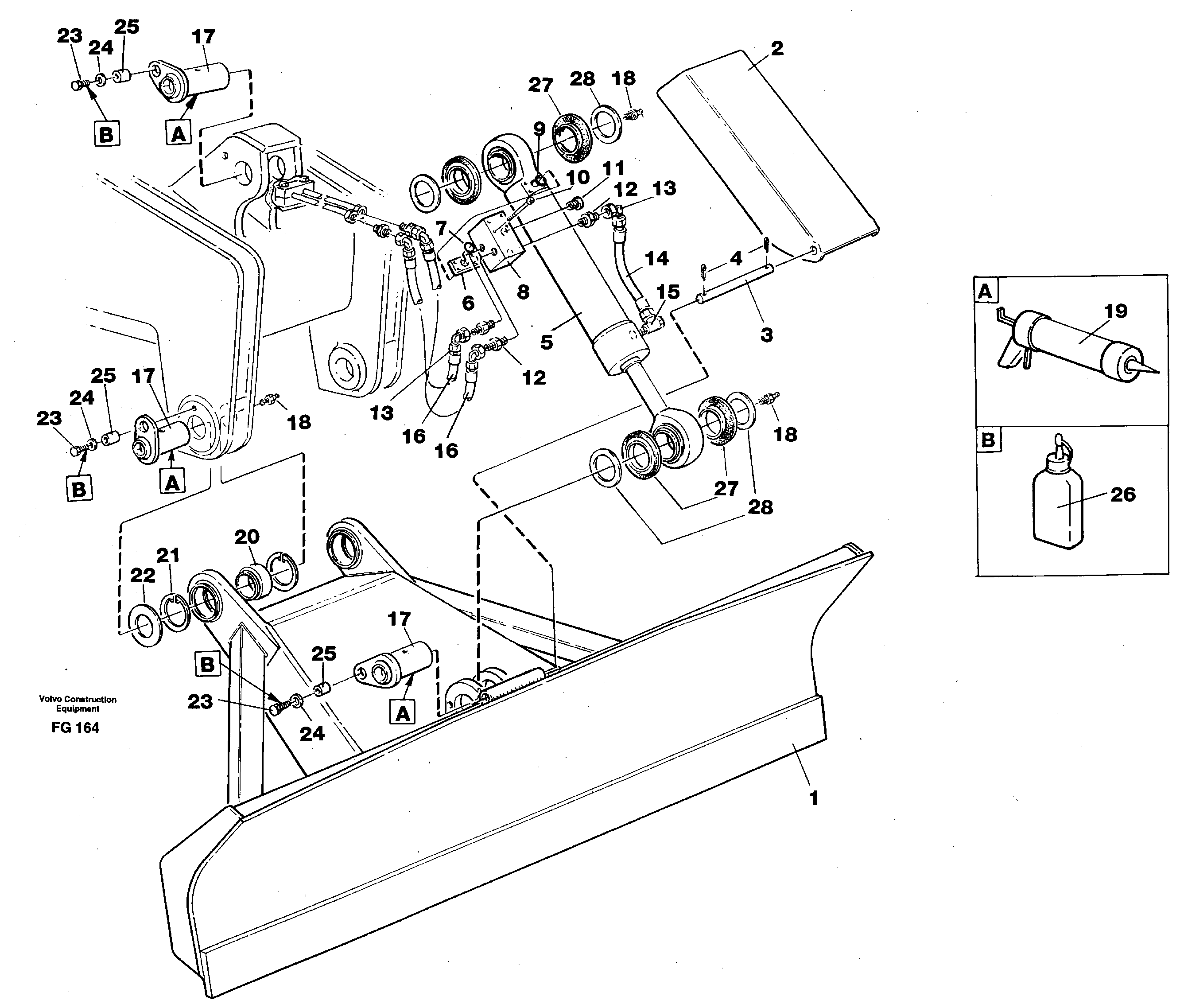 Dozer blade,front 2,5m  14251269 — volvo parts diagram