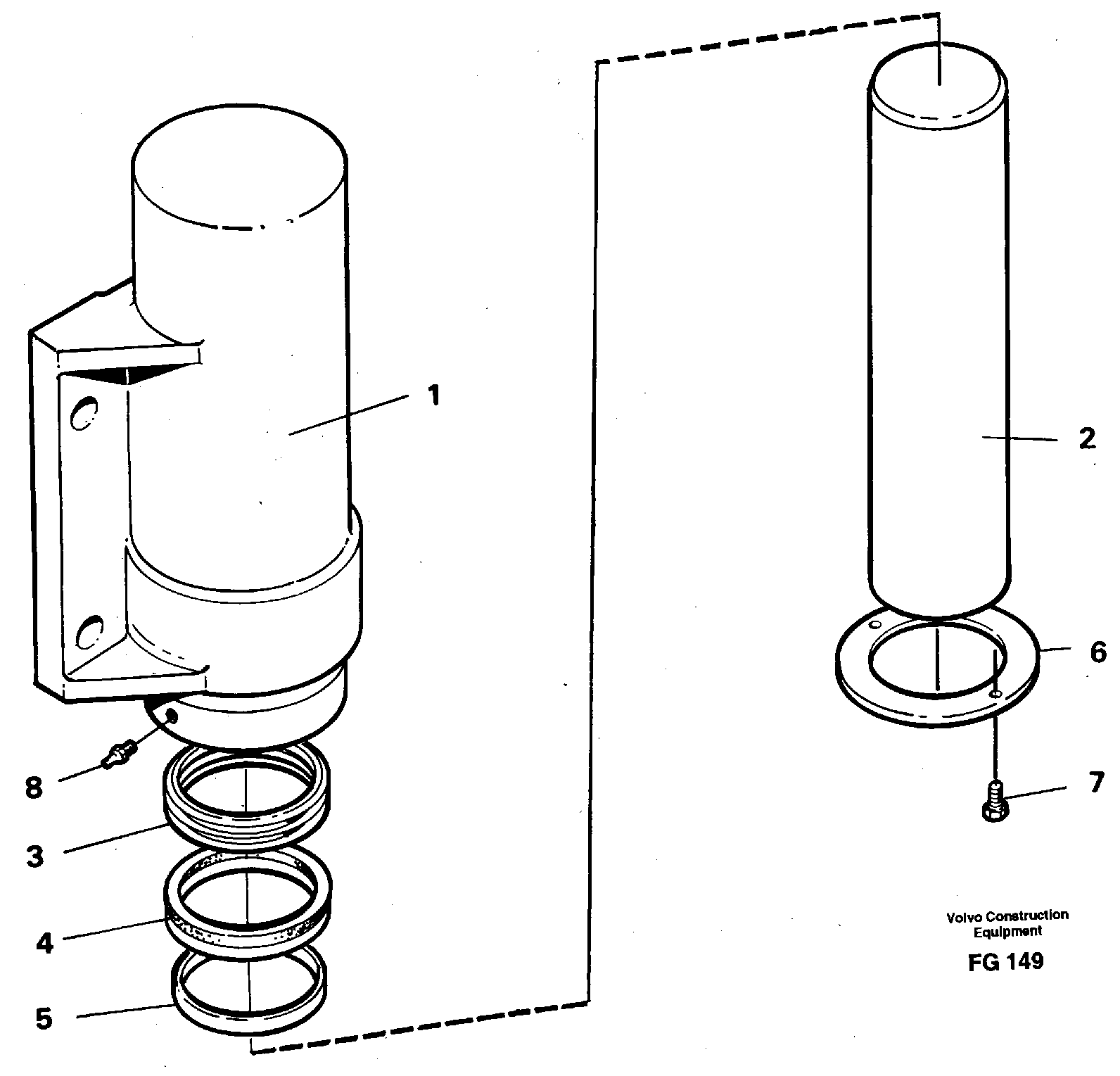 Axle locking cylinder — volvo parts diagram