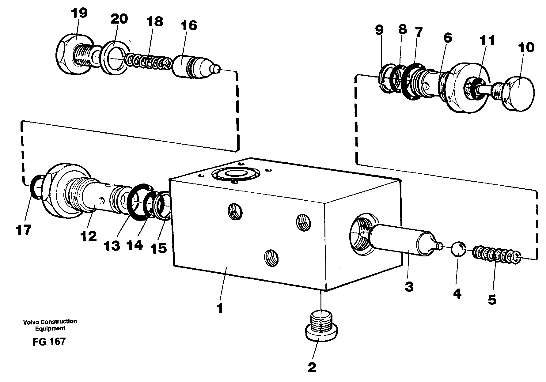 Hydraulic lock, dozerblade  14259920 — volvo parts diagram