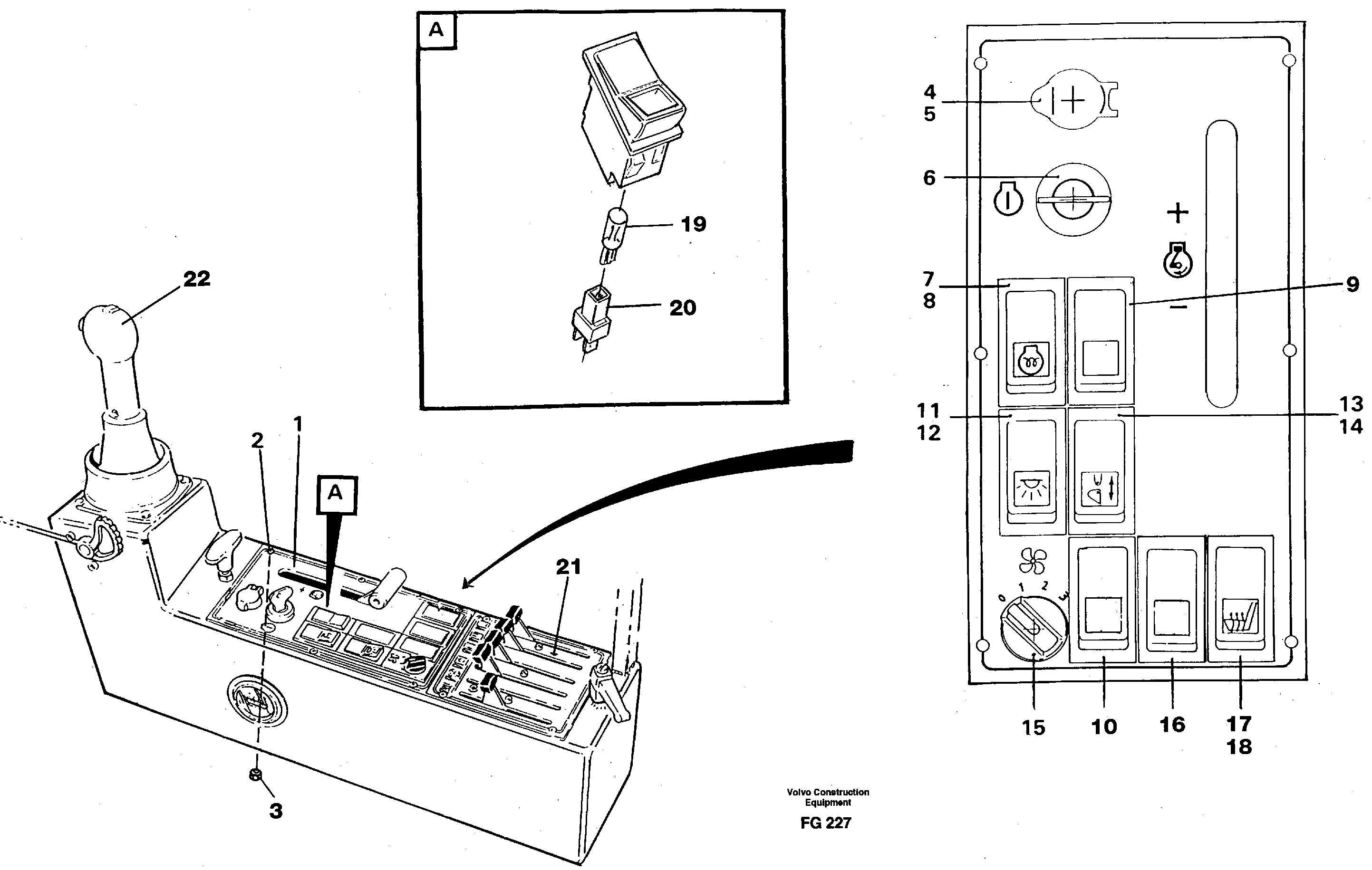 Engine control panel — volvo parts diagram