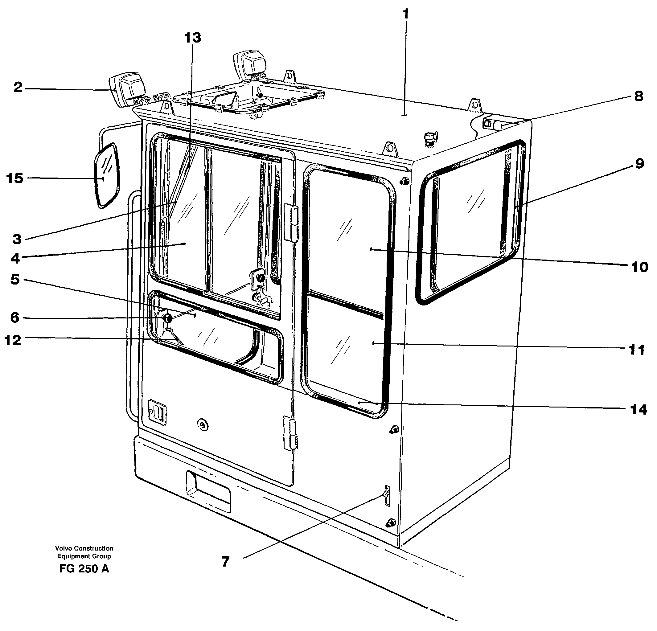 Operator's cab — volvo parts diagram