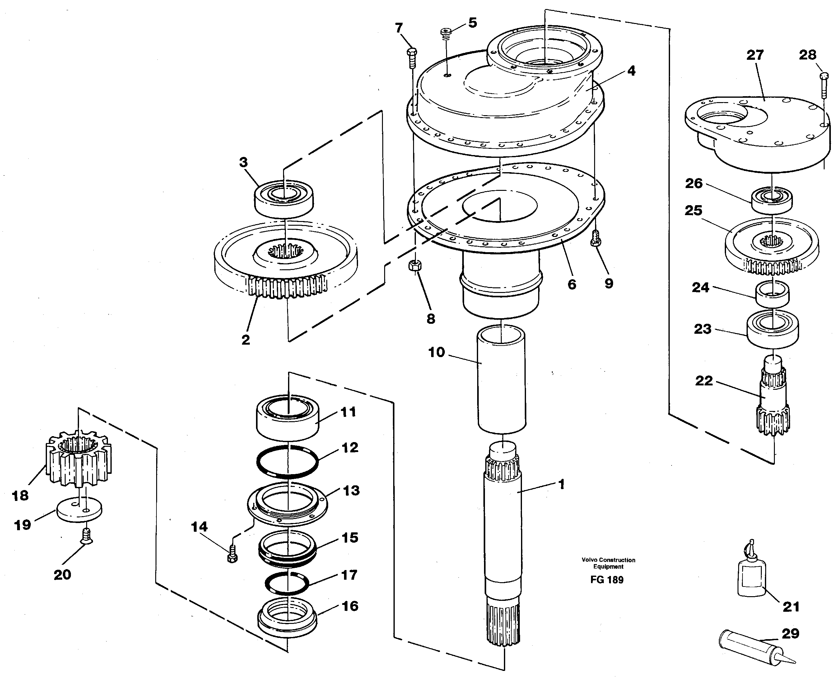 Swing gearbox — volvo parts diagram