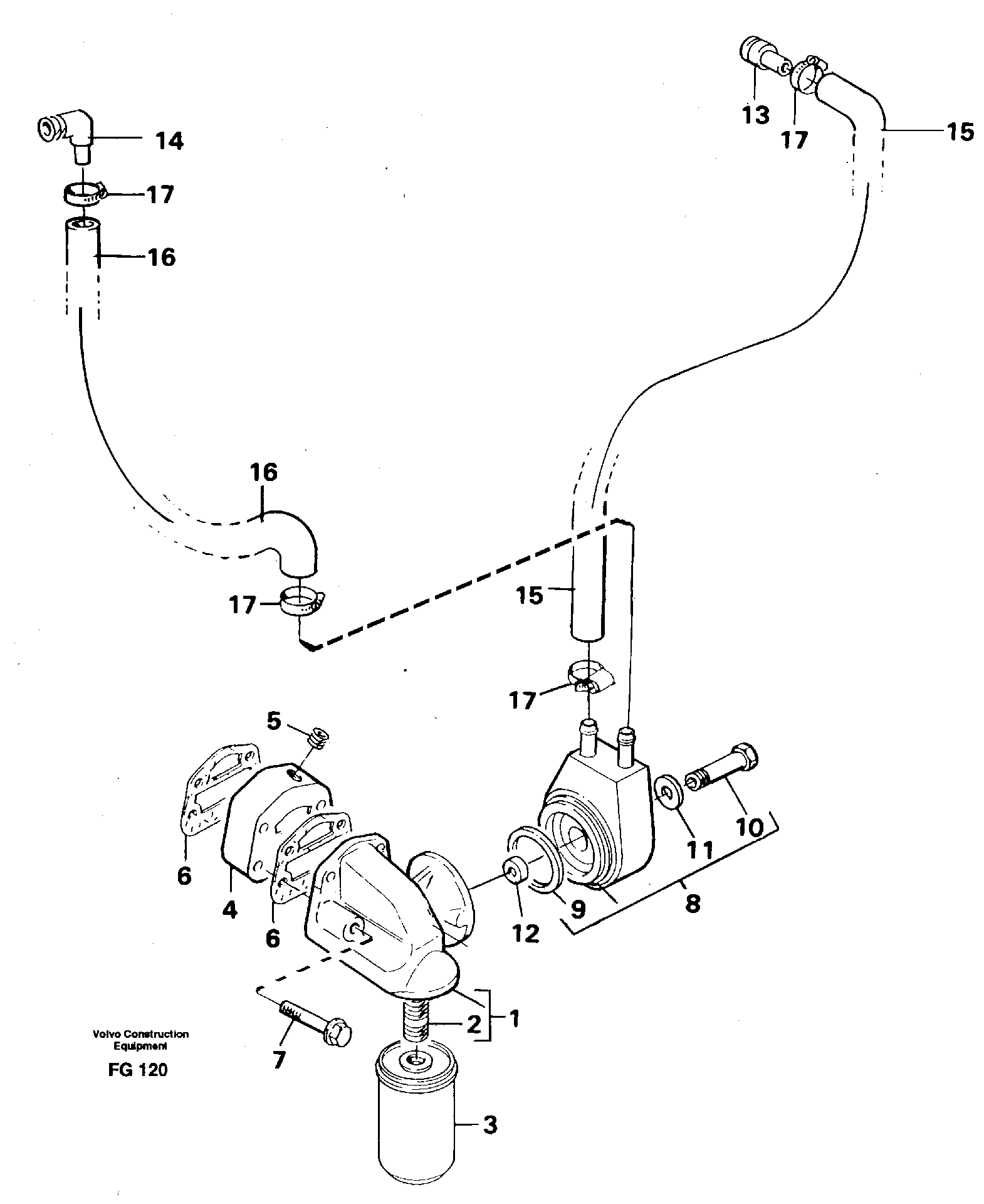 Oil cooler — volvo parts diagram