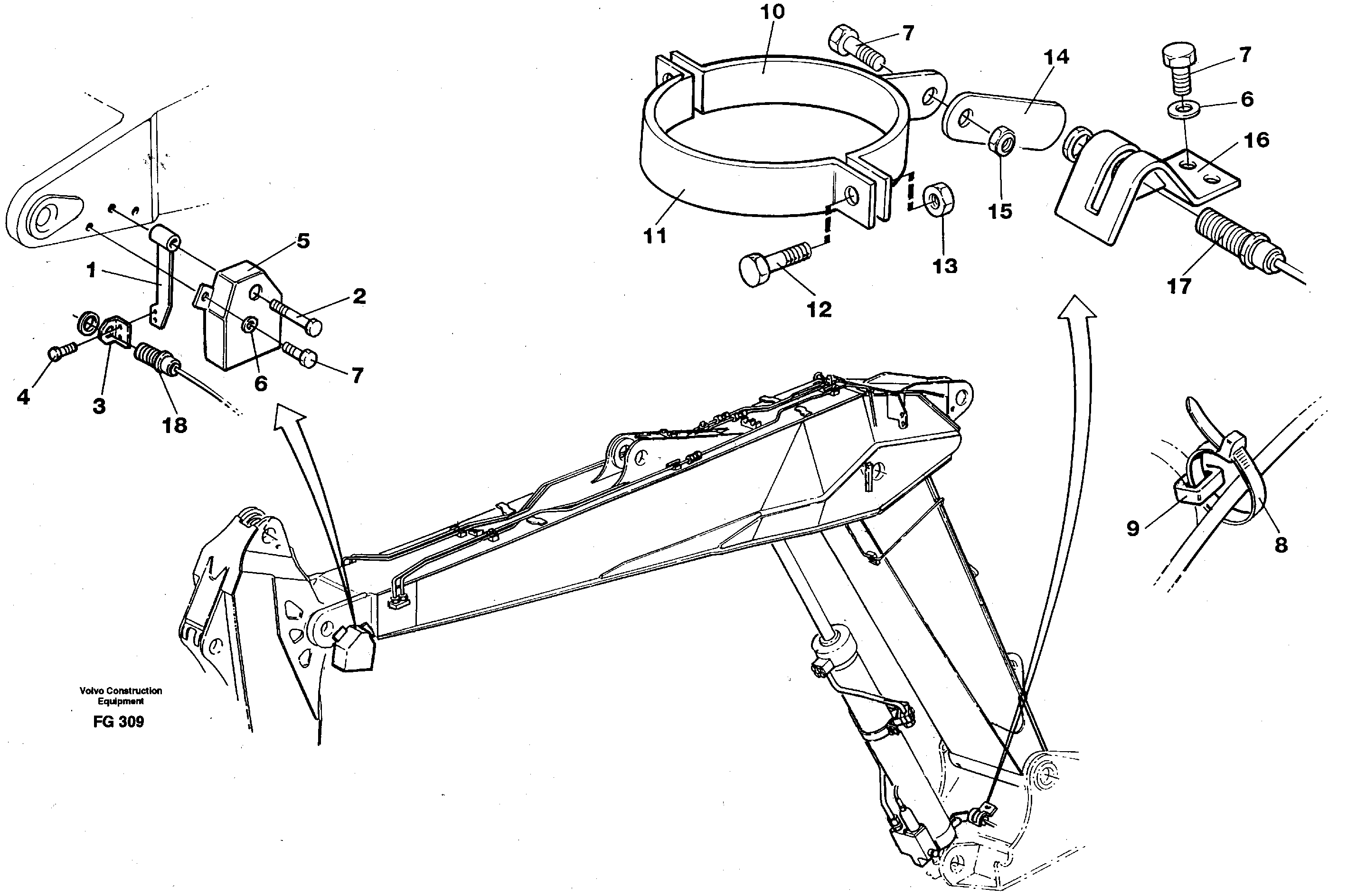 Electric insatallation onadjustable boom — volvo parts diagram