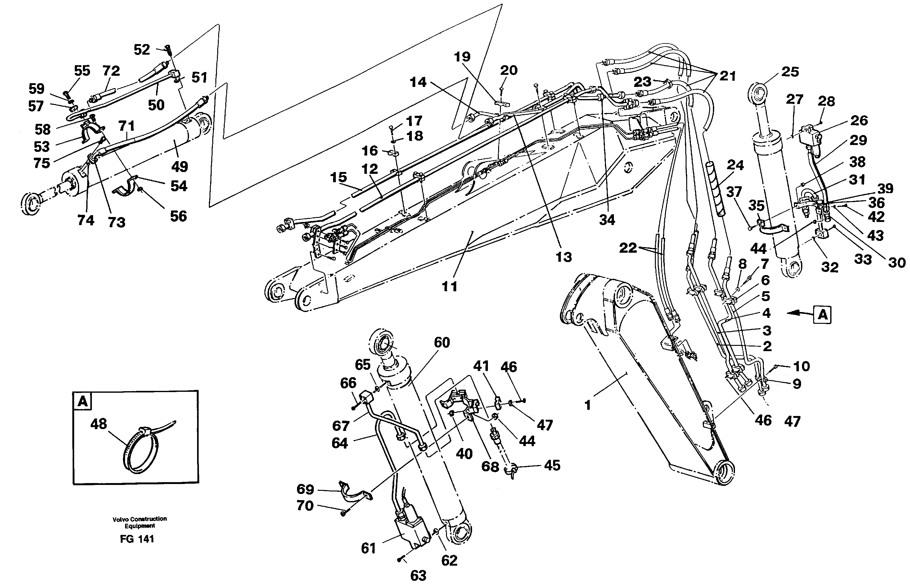 Hydraulic equipment, adjustable boom  14267962 — volvo parts diagram