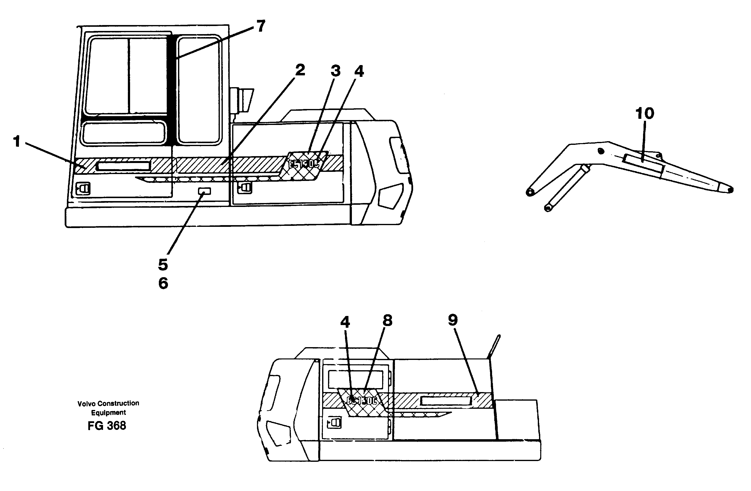 Stripes, outer location — volvo parts diagram