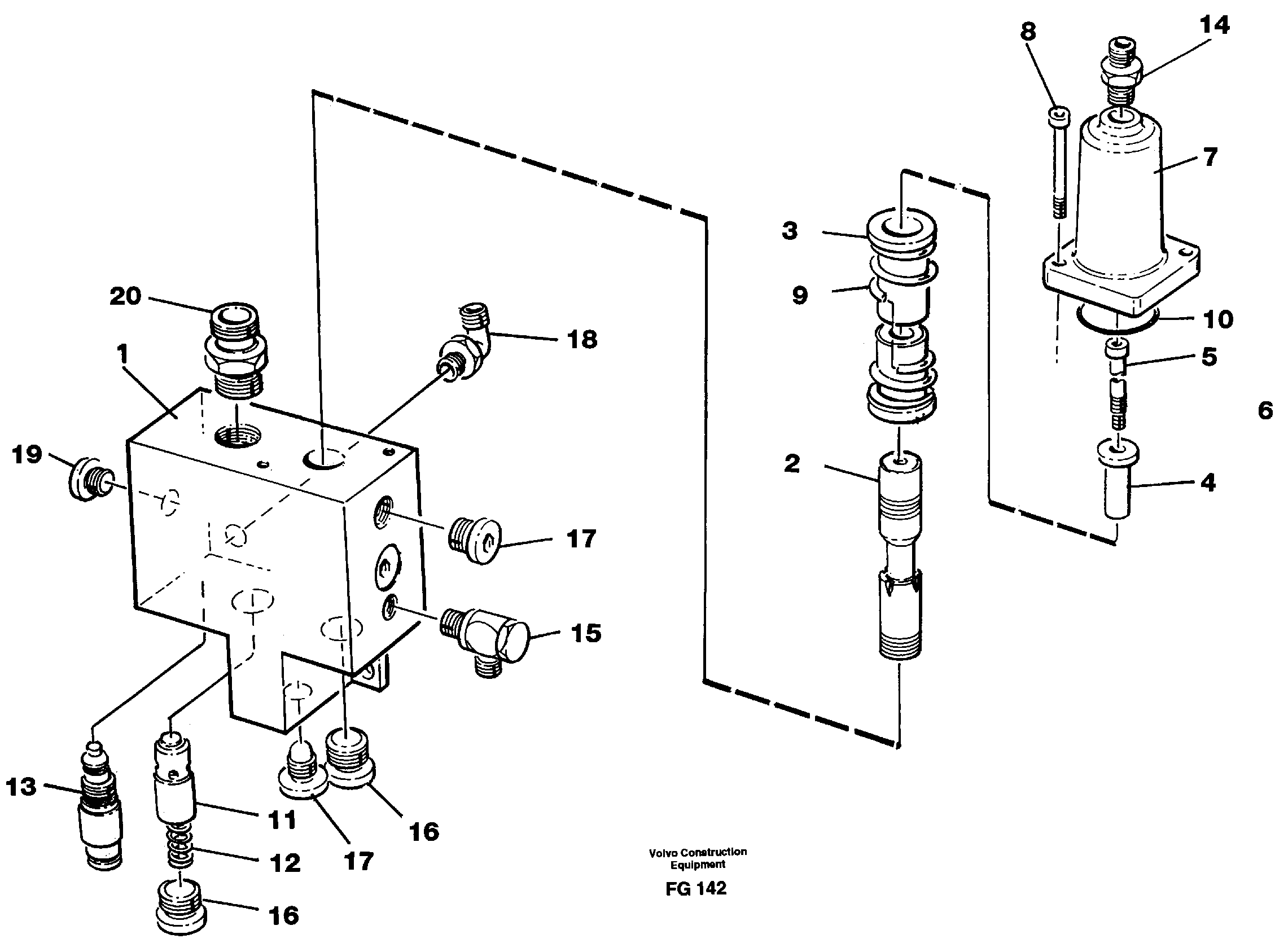 Hose rupture valve, adjustable boom — volvo parts diagram