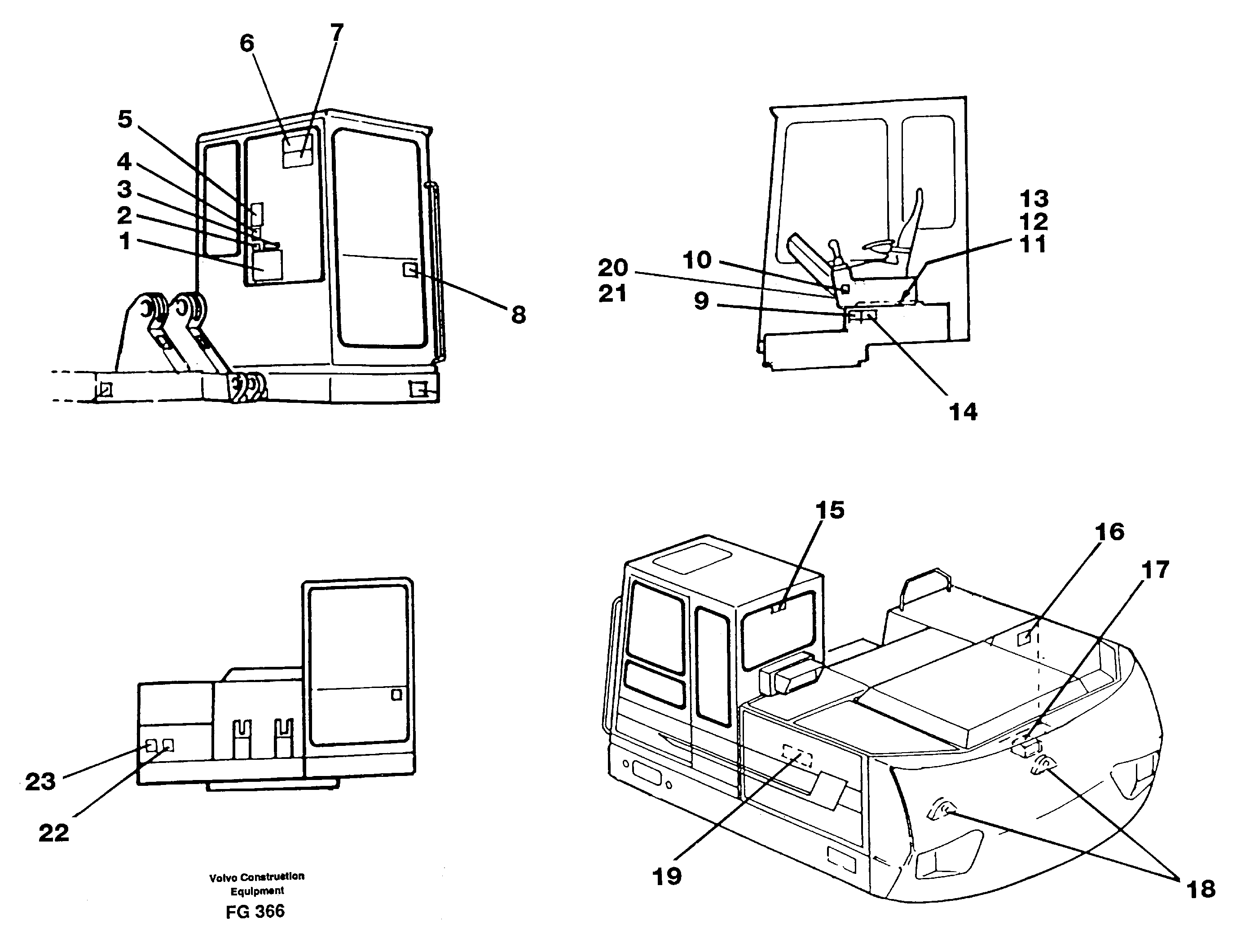 Sign plates and transfer,inner location — volvo parts diagram