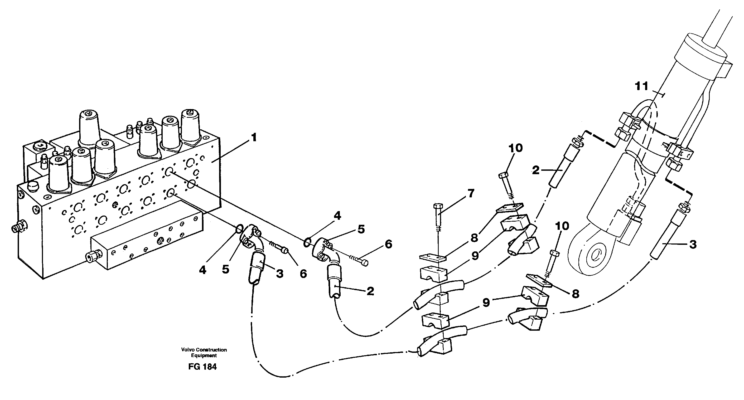 Hydraulic system, boom — volvo parts diagram