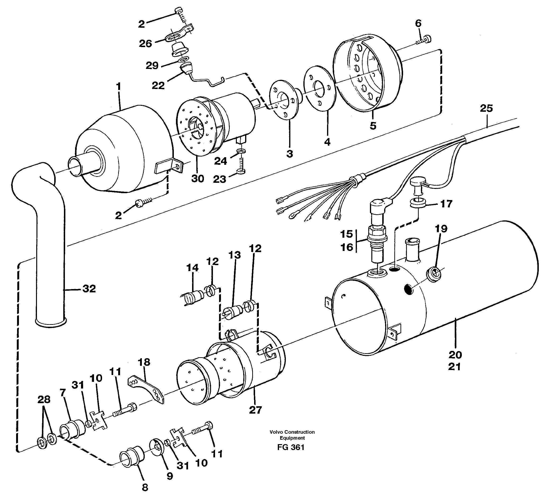 Diesel heater  14267736 — volvo parts diagram