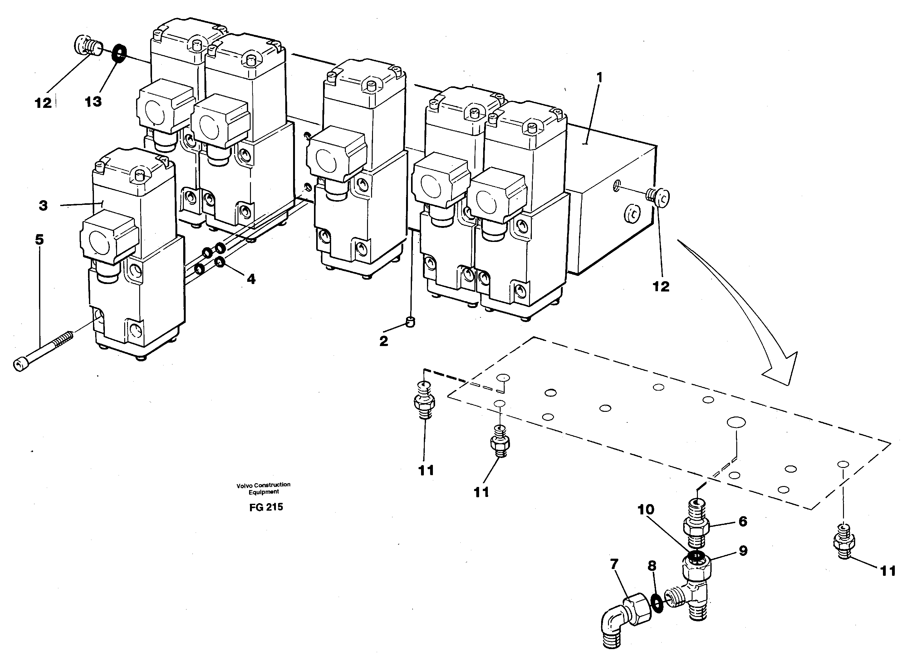 Slew valve block, crawlers — volvo parts diagram