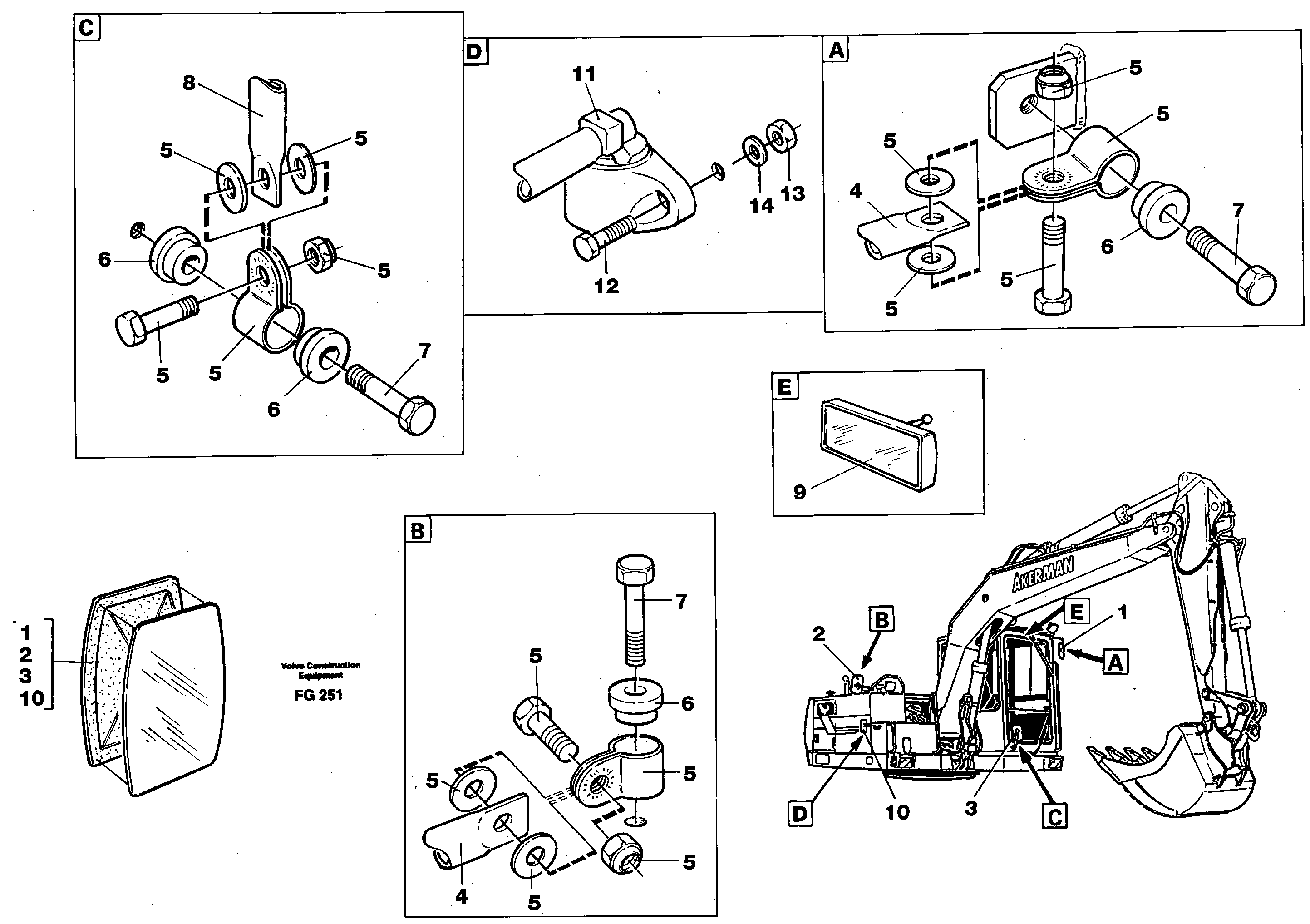 Rear view mirror — volvo parts diagram