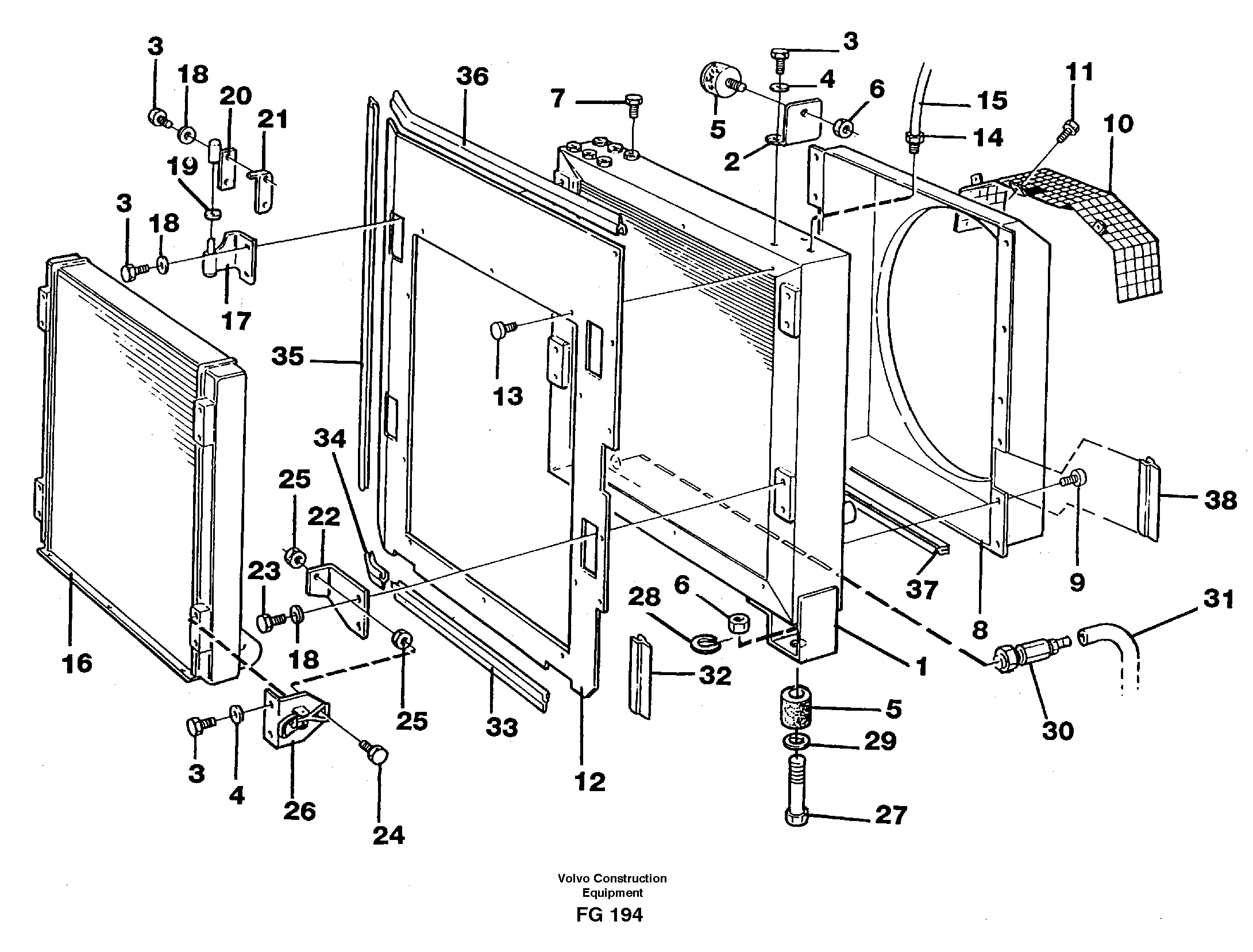 Radiator — volvo parts diagram