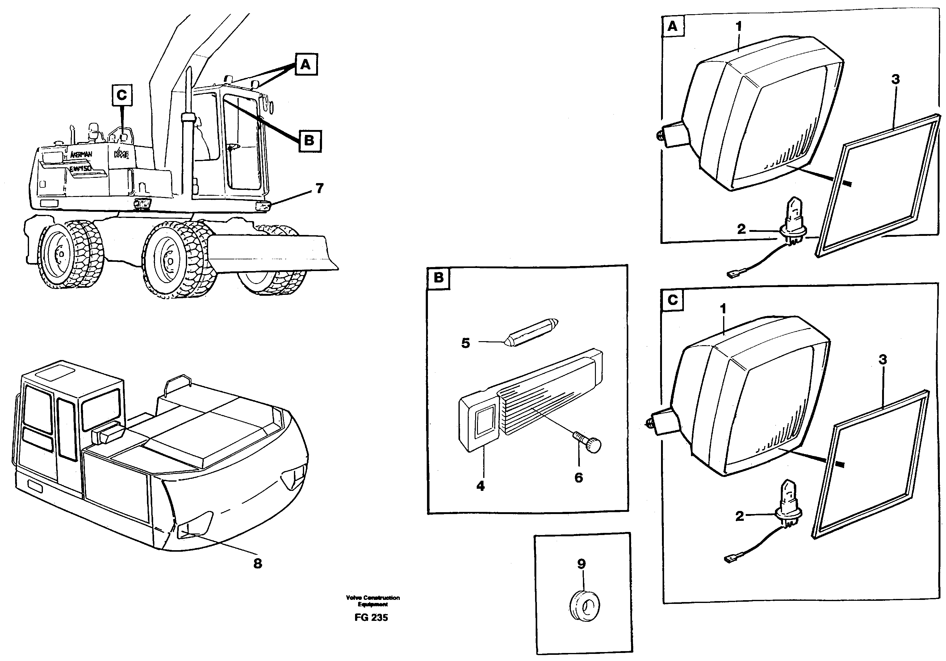 Lighting, front — volvo parts diagram