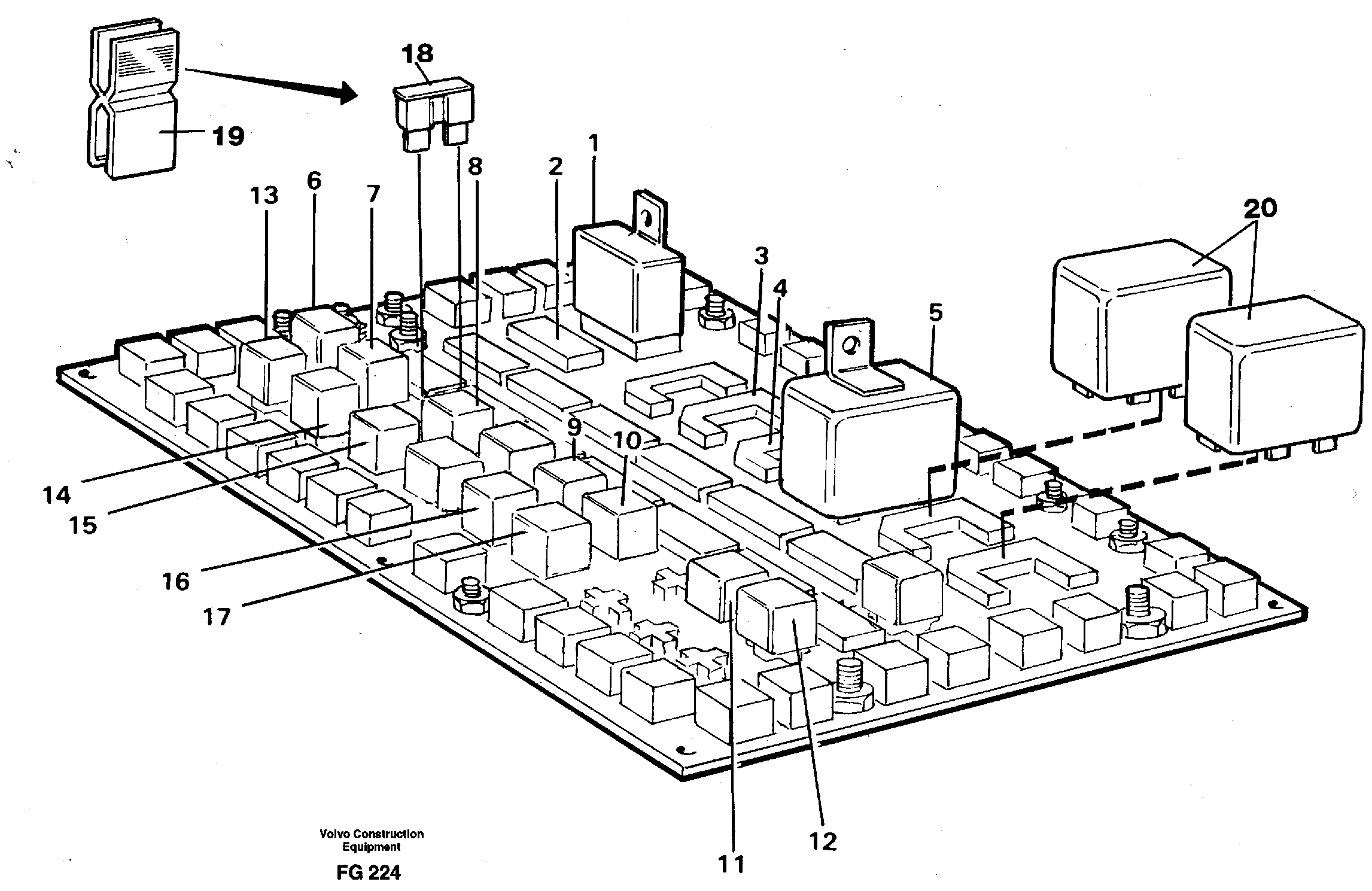 Electrical distribution unit, relay — volvo parts diagram