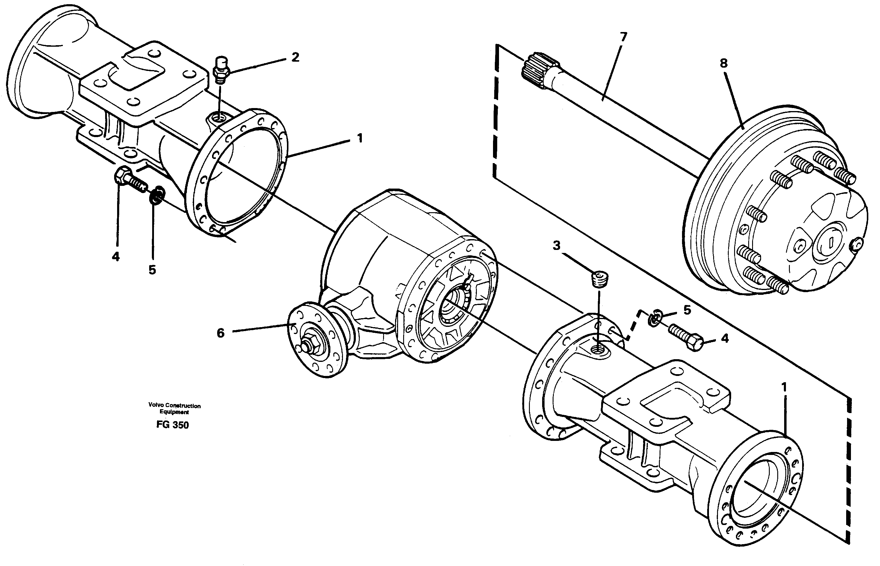Axle beam, rear  14268049 — volvo parts diagram