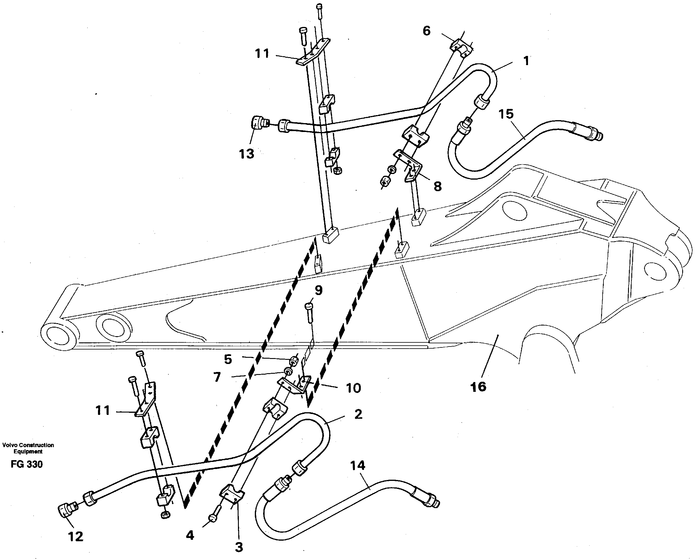 Hydraulic hammer equipm. digger arm 2.0m and 2.4m  14262399 14253358 — volvo parts diagram