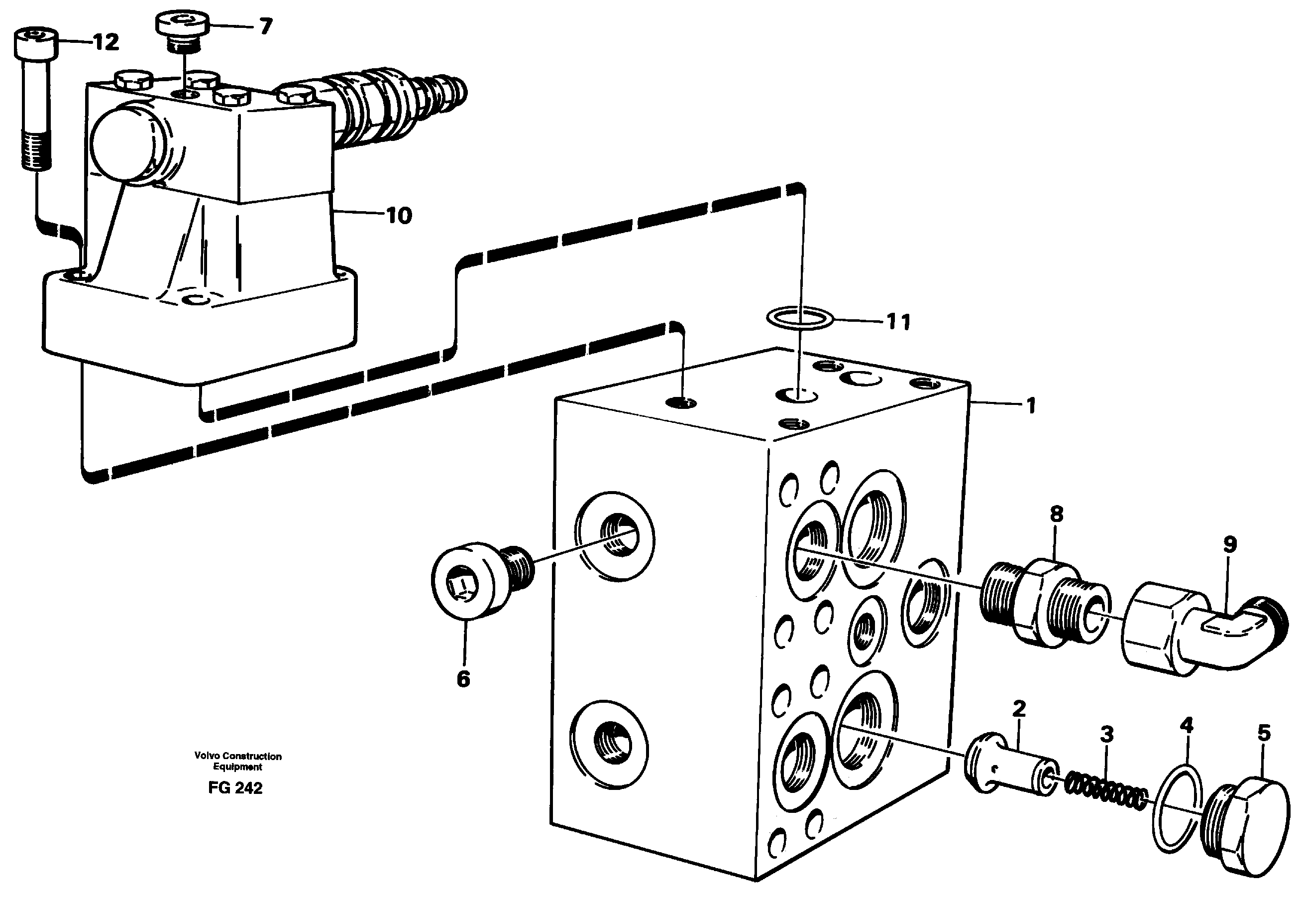 Pressure limiting valve for slew motor — volvo parts diagram