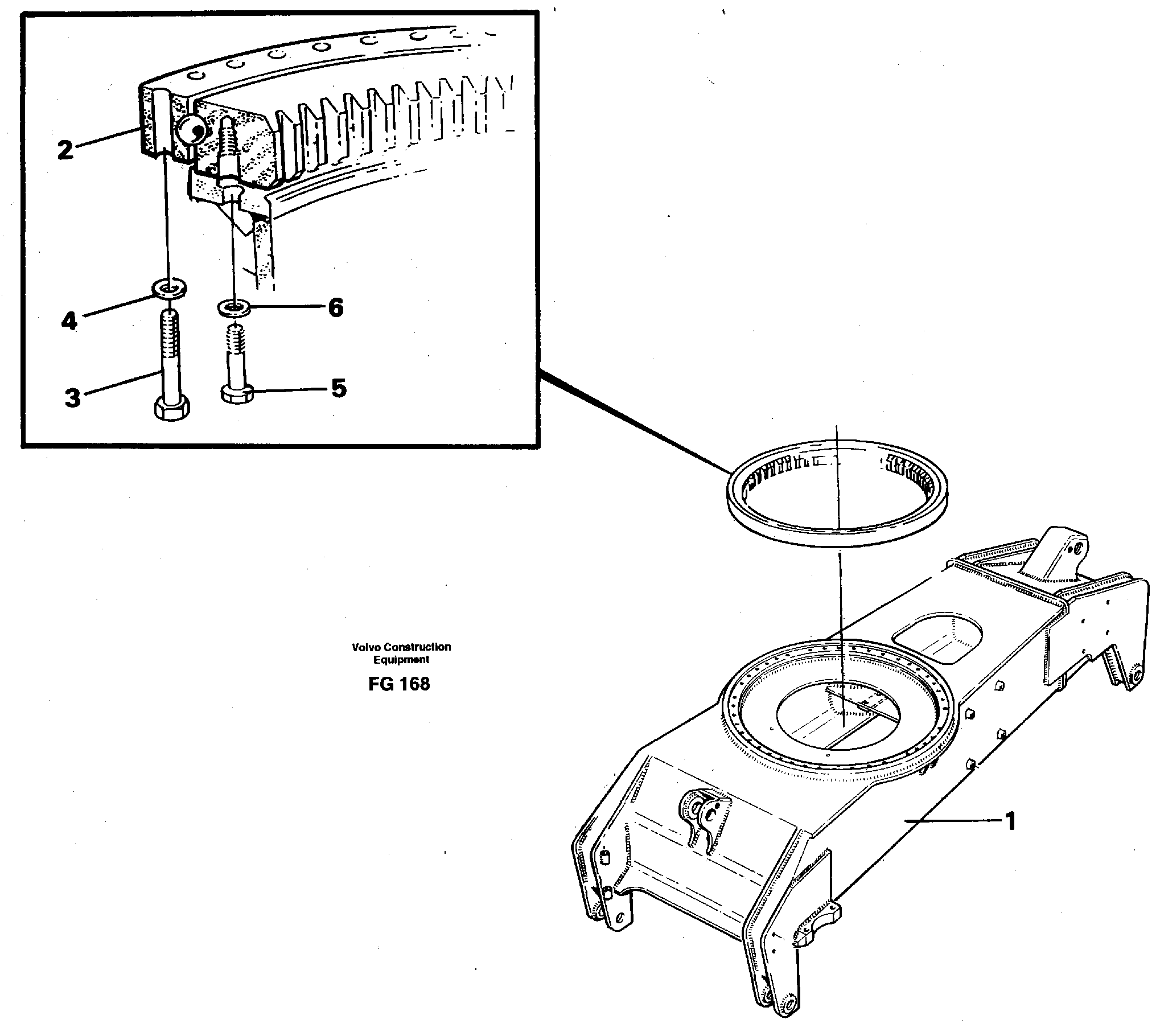 Slewing ring attachment  14268049 — volvo parts diagram