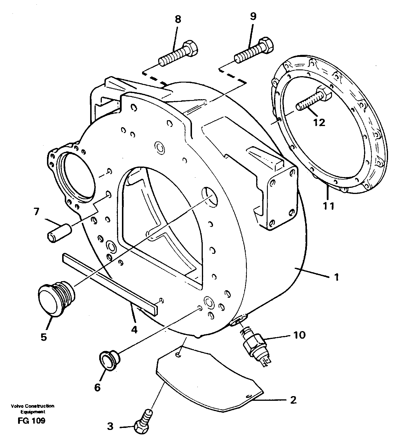 Flywheel housing — volvo parts diagram