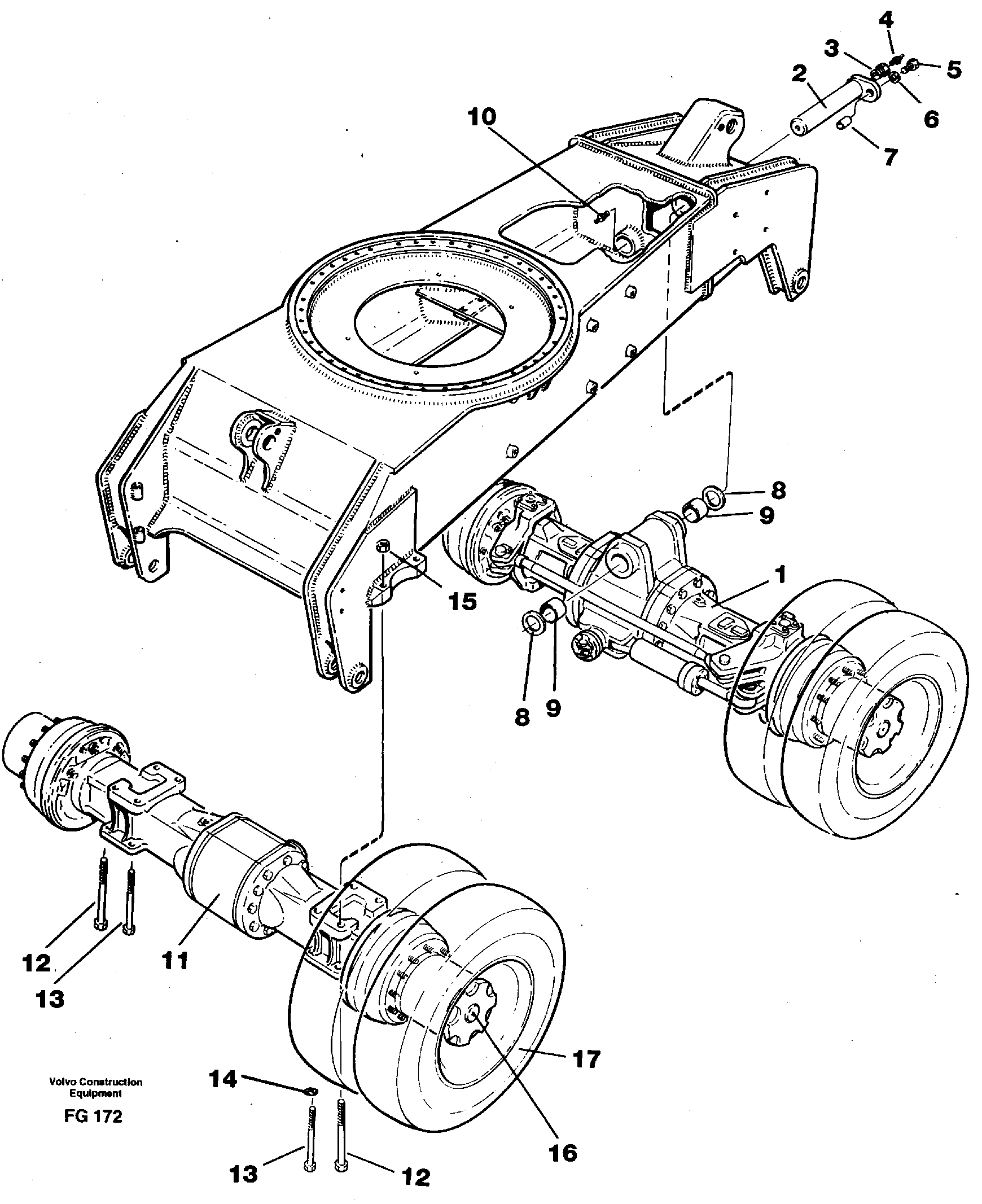 Driveshafts with assembly parts  14268049 — volvo parts diagram