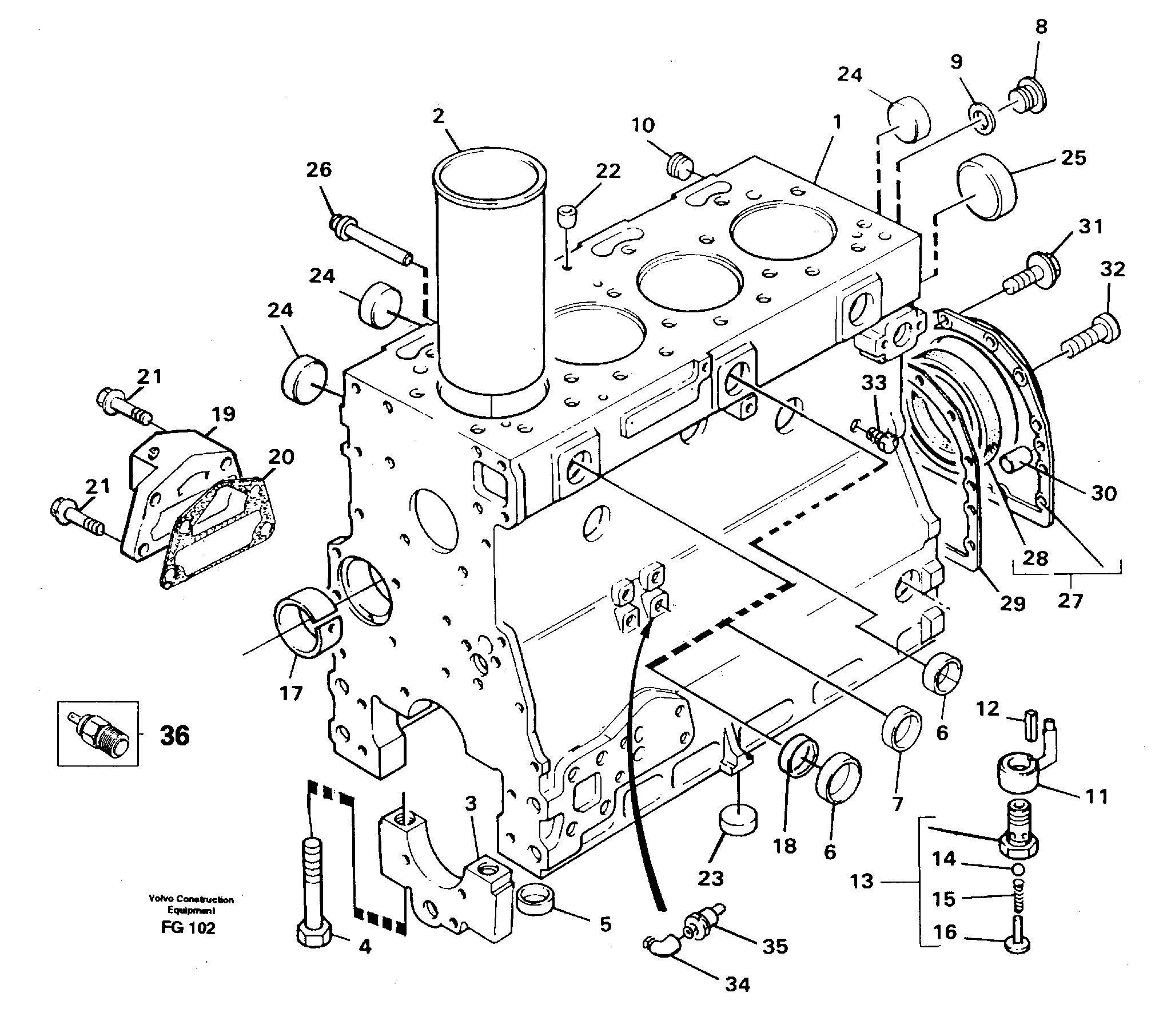 Cylinder block — volvo parts diagram