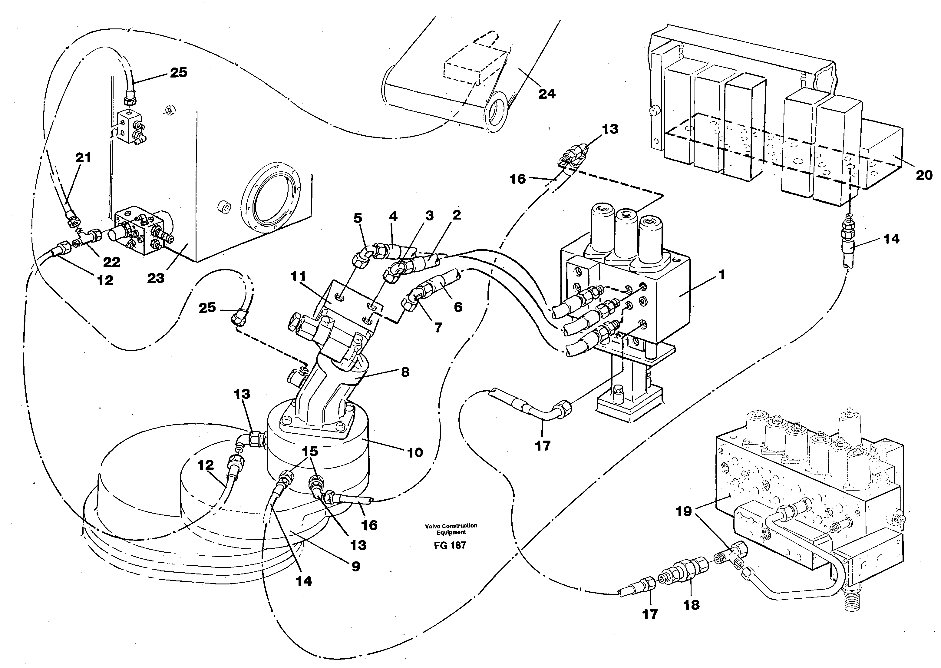 Boom swing system — volvo parts diagram