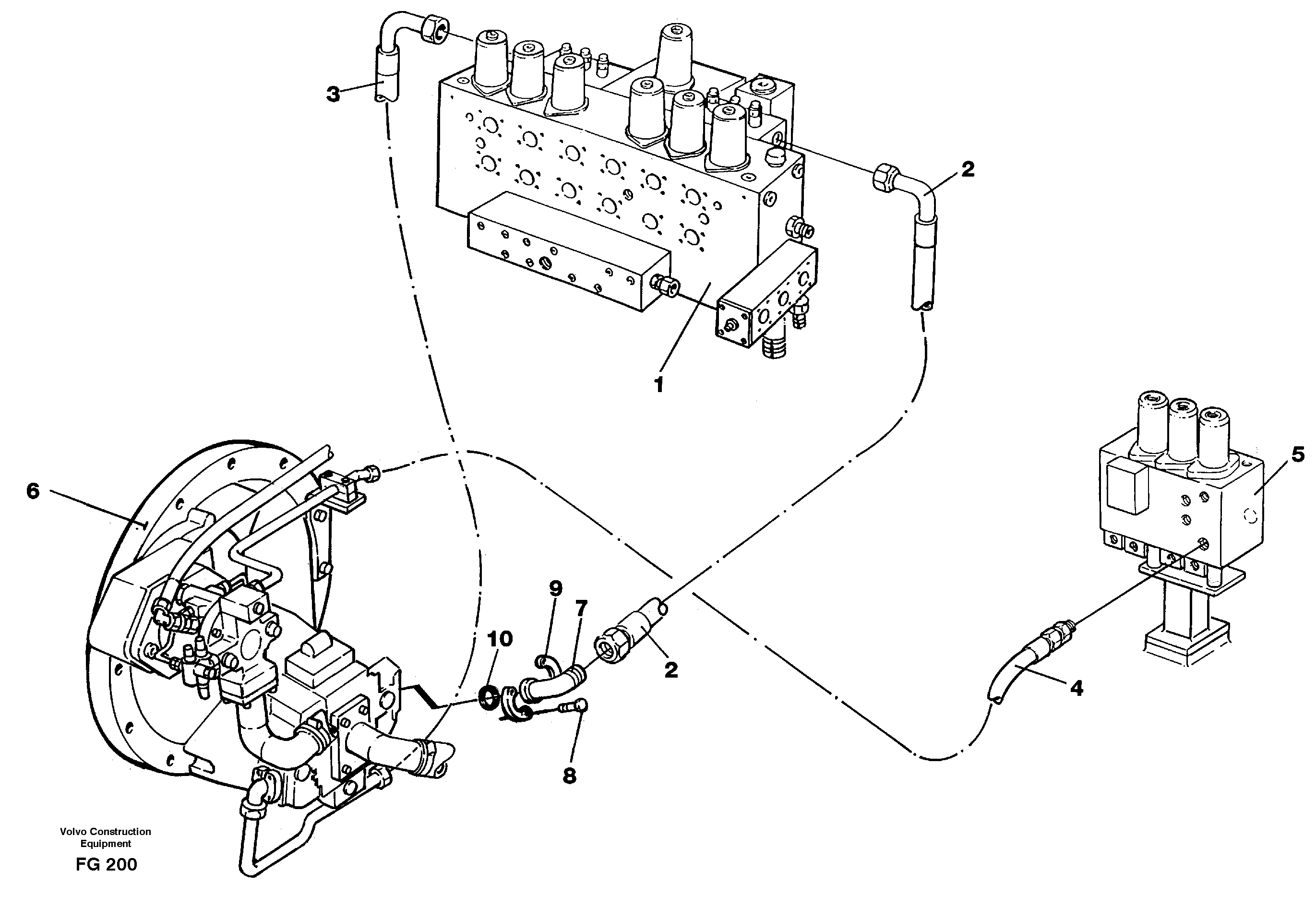 Hydraulic system, feed line — volvo parts diagram
