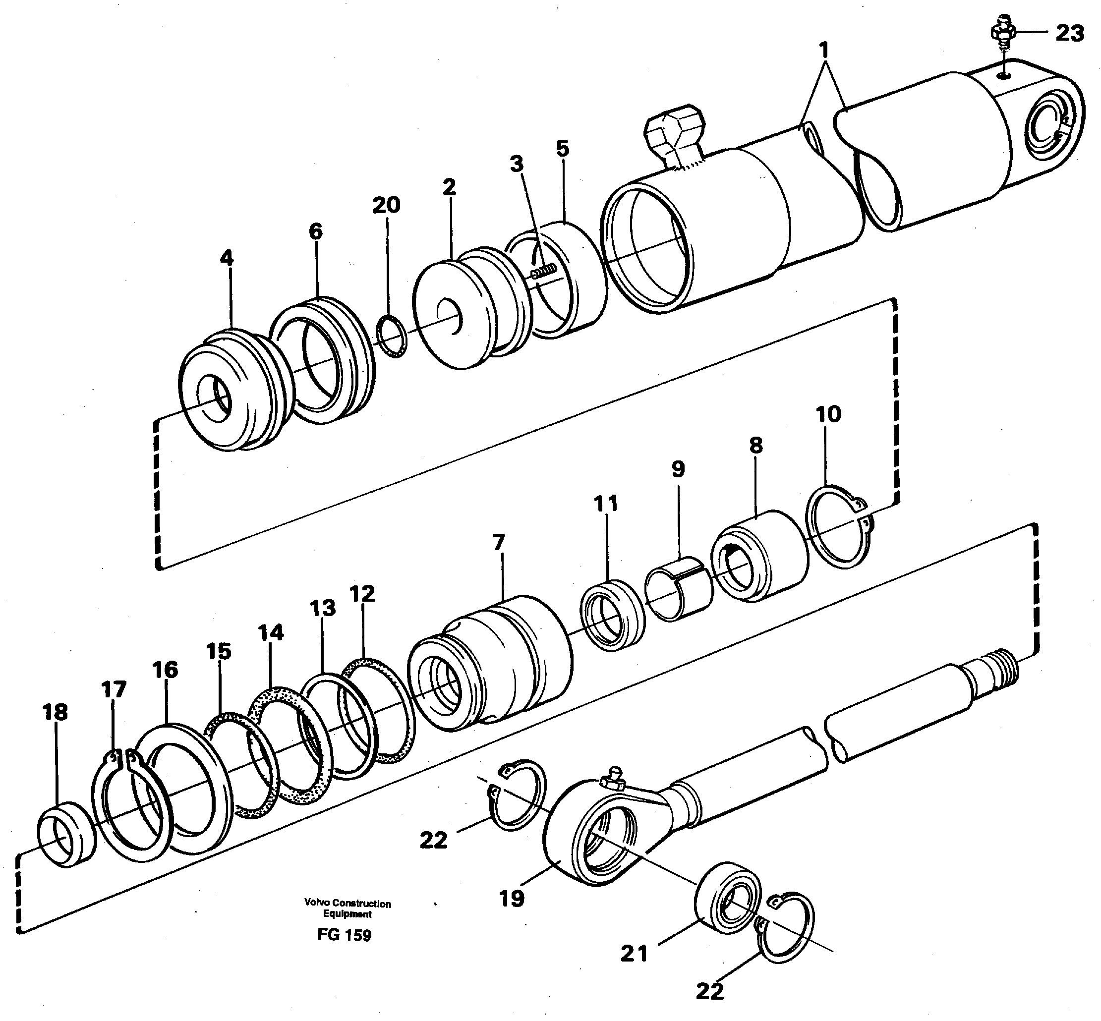 Hydraulic cylinder, steering — volvo parts diagram