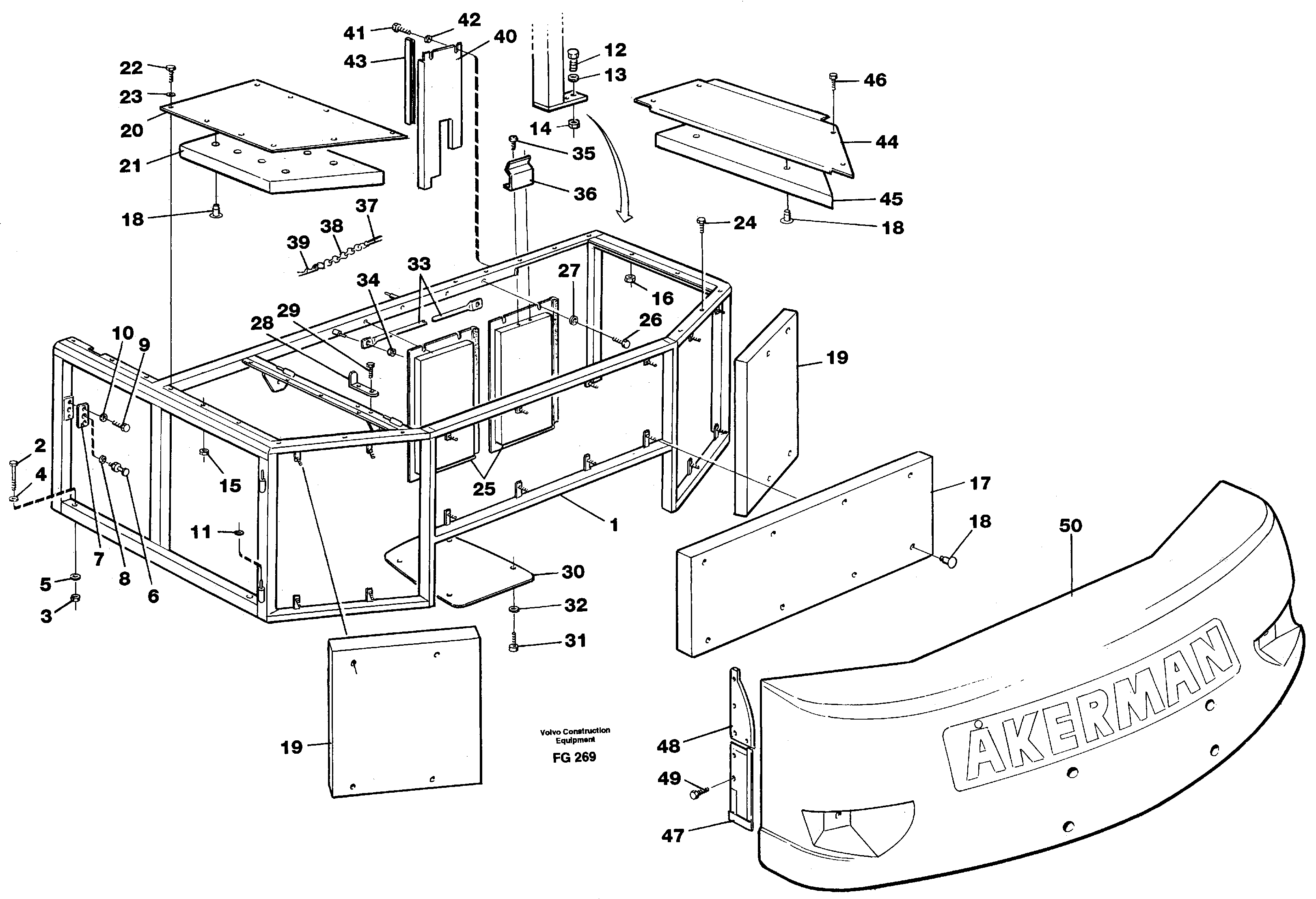 Support, cover plates, rear — volvo parts diagram