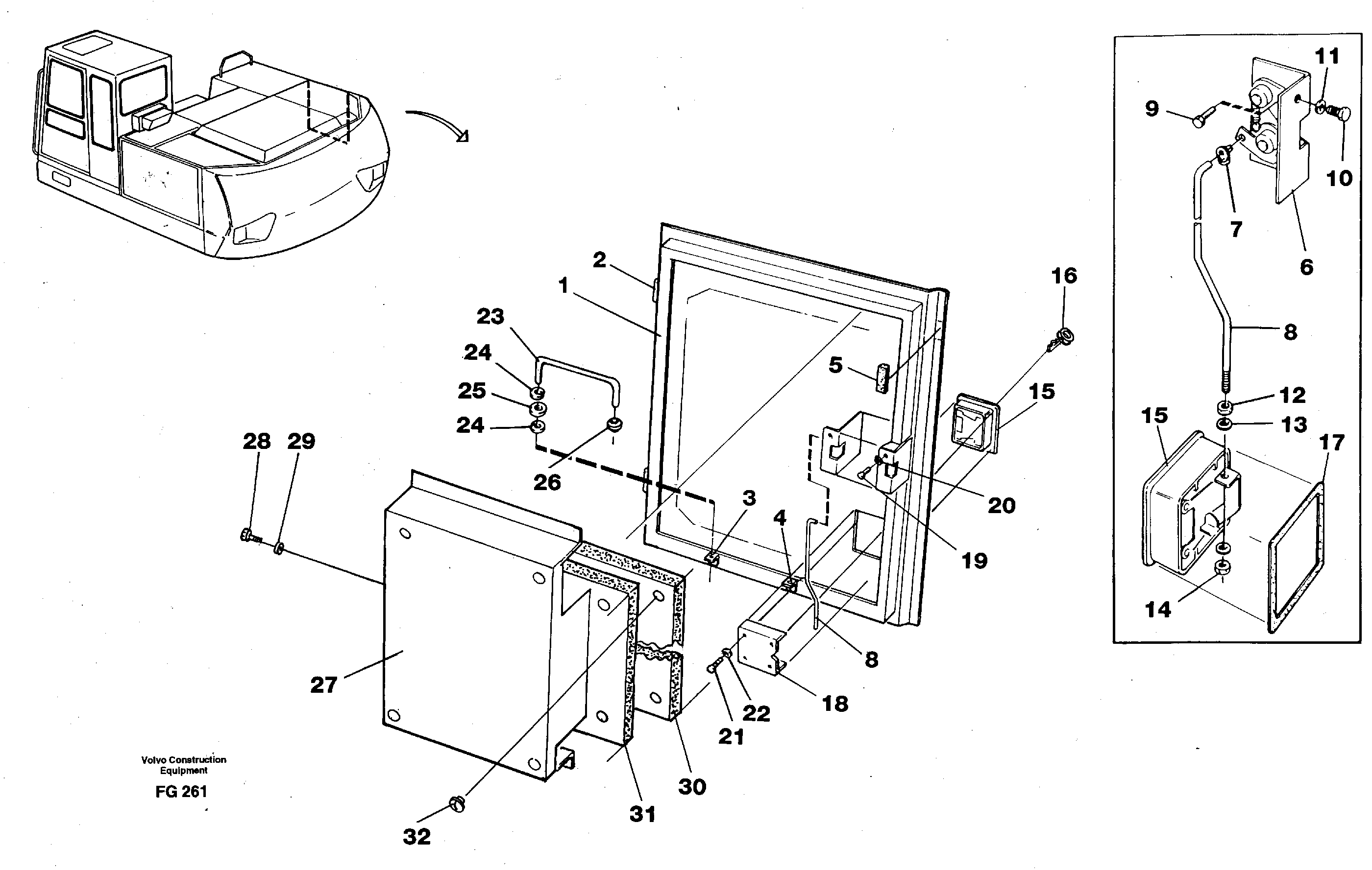 Door, servo pumps, right — volvo parts diagram