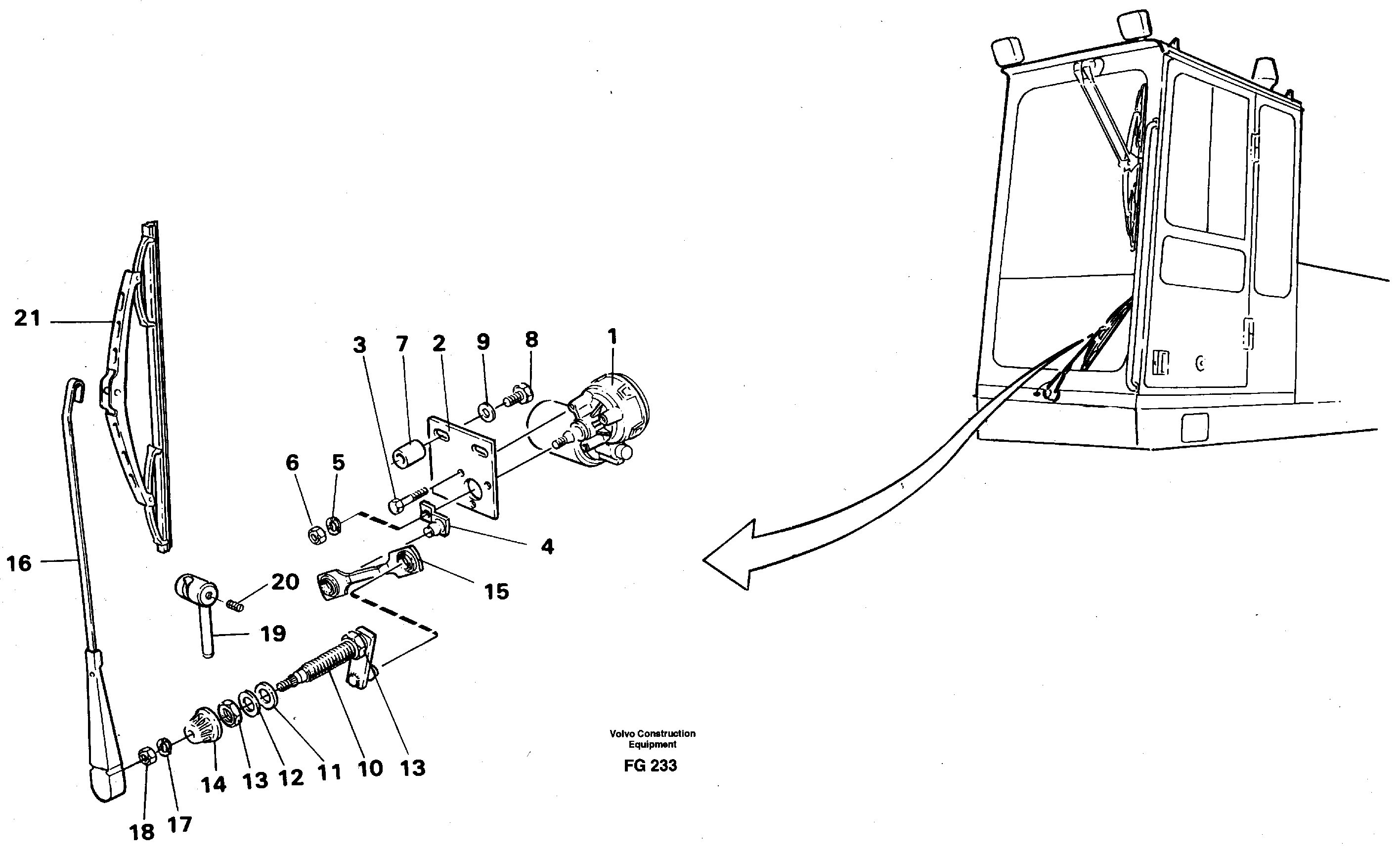 Windscreen wiper, lower — volvo parts diagram