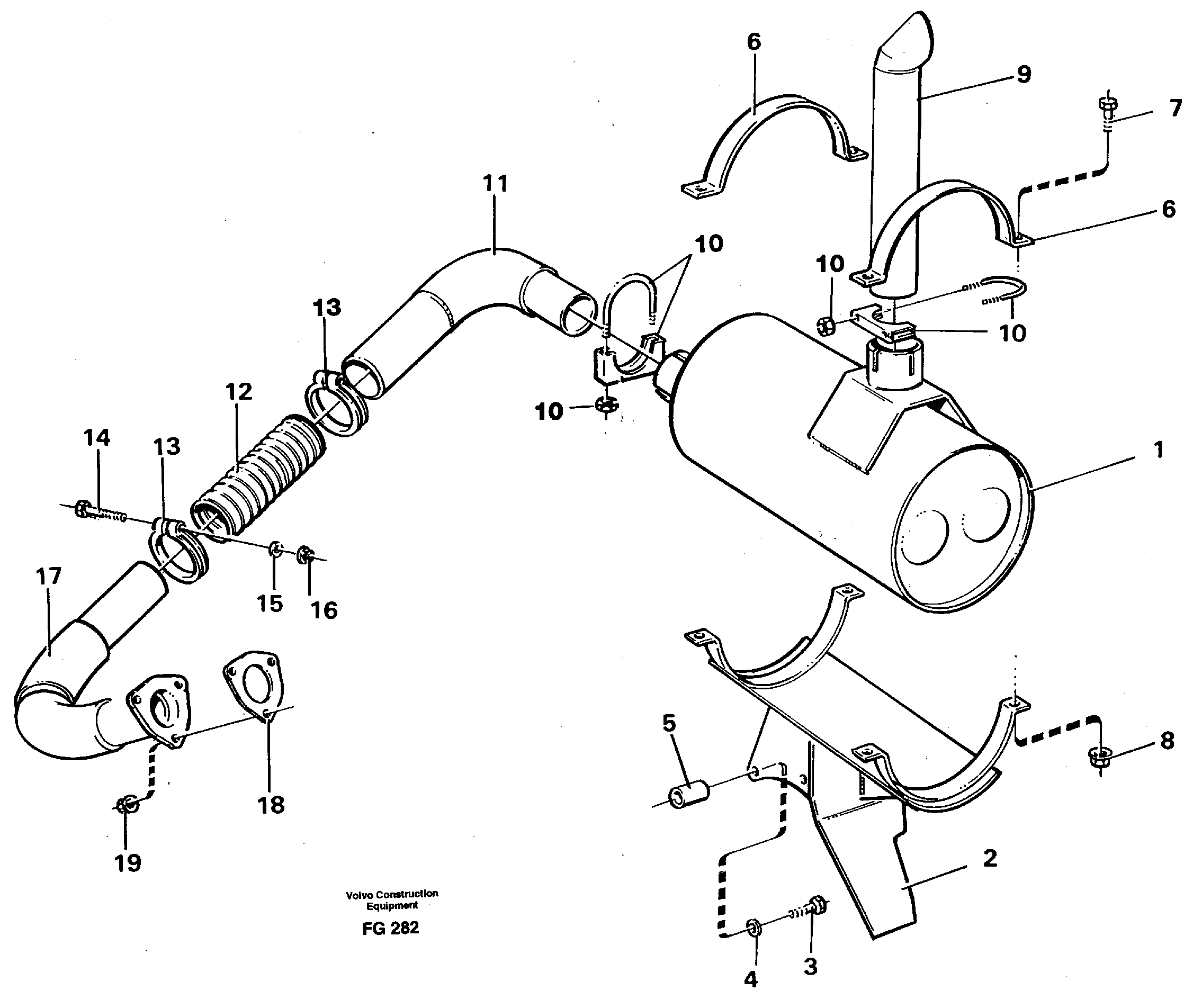Exhaust system — volvo parts diagram