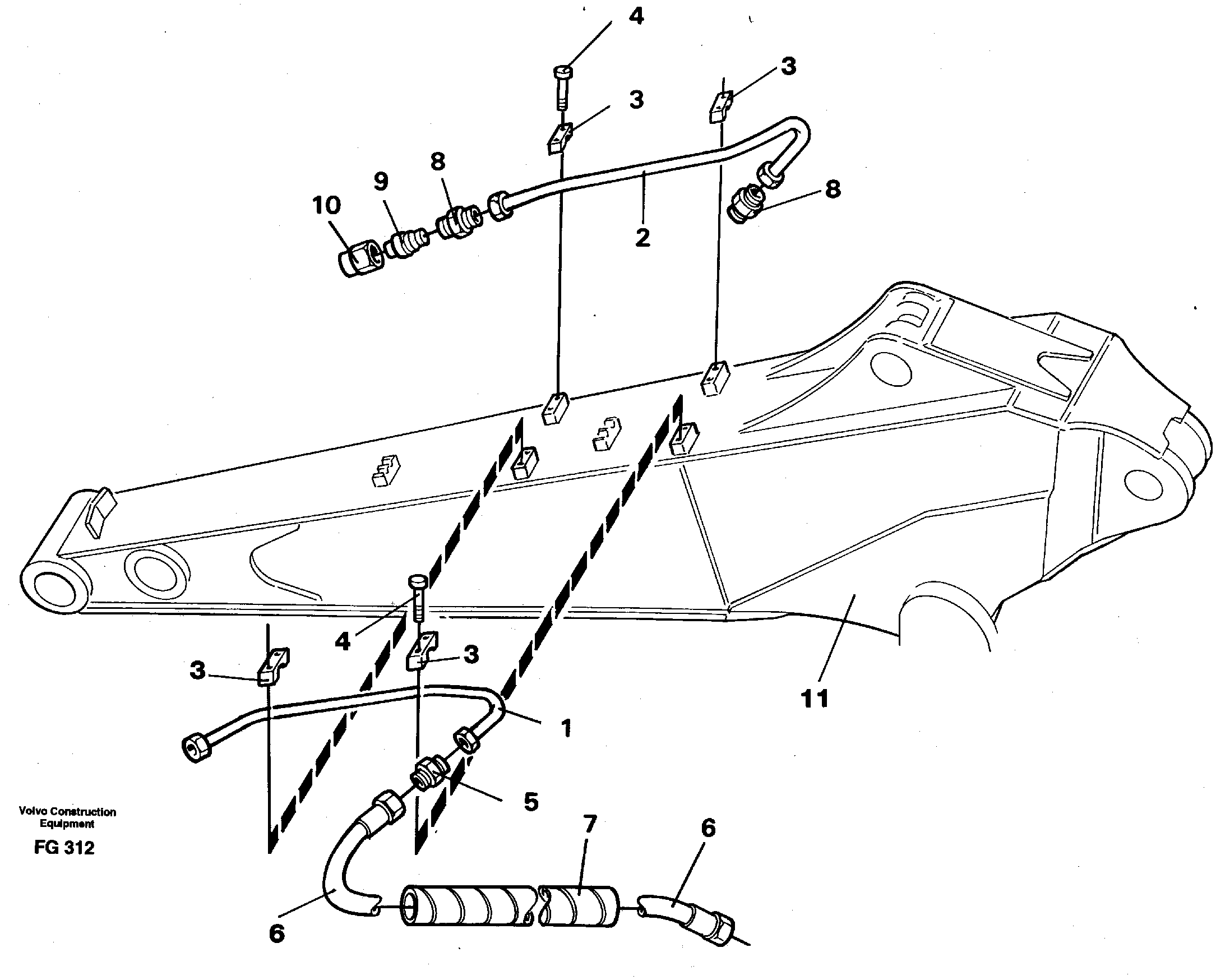 Slope bucket equipm. dipper arm  14253438 14262400 — volvo parts diagram