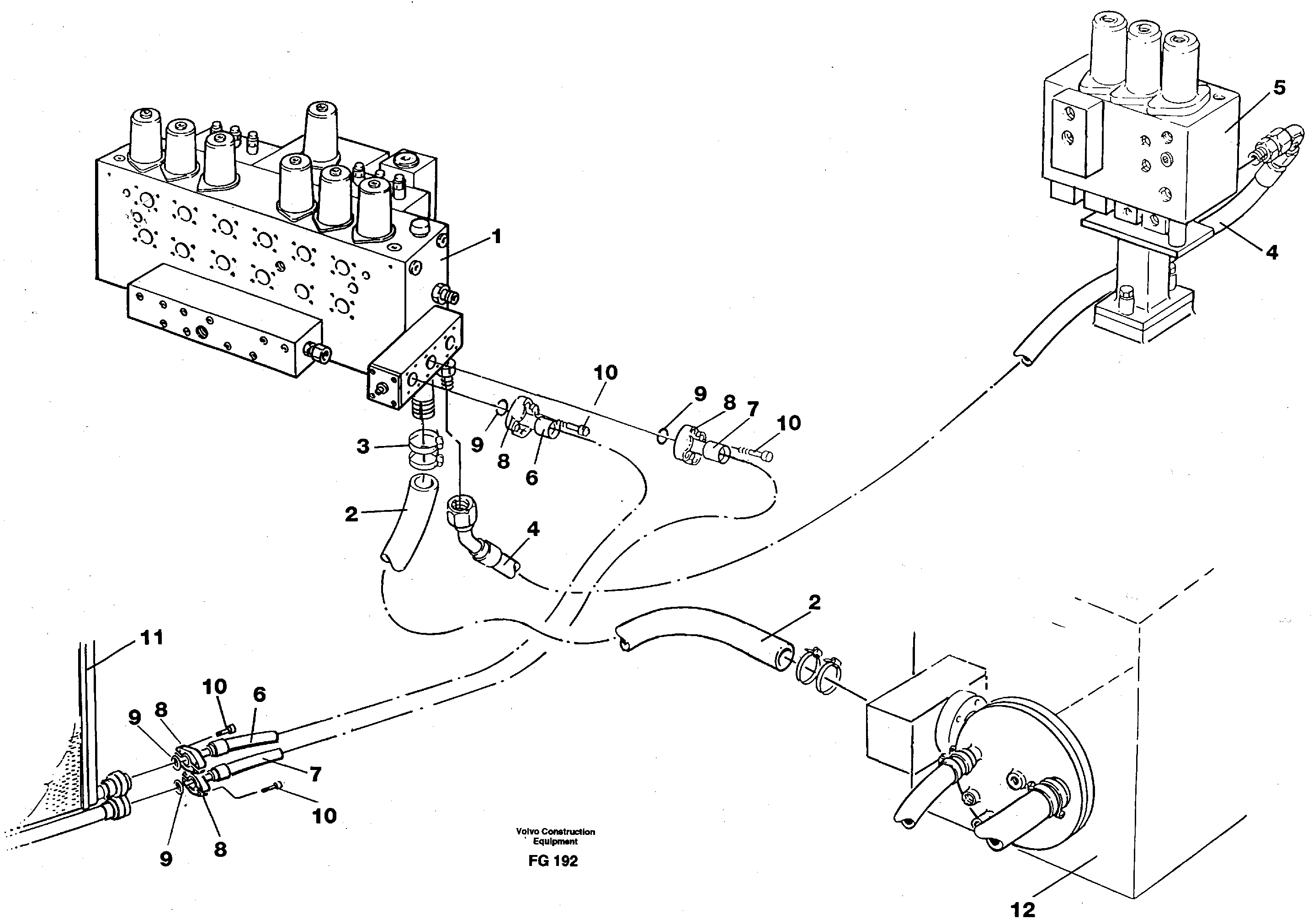 Hydraulic system, return lines — volvo parts diagram