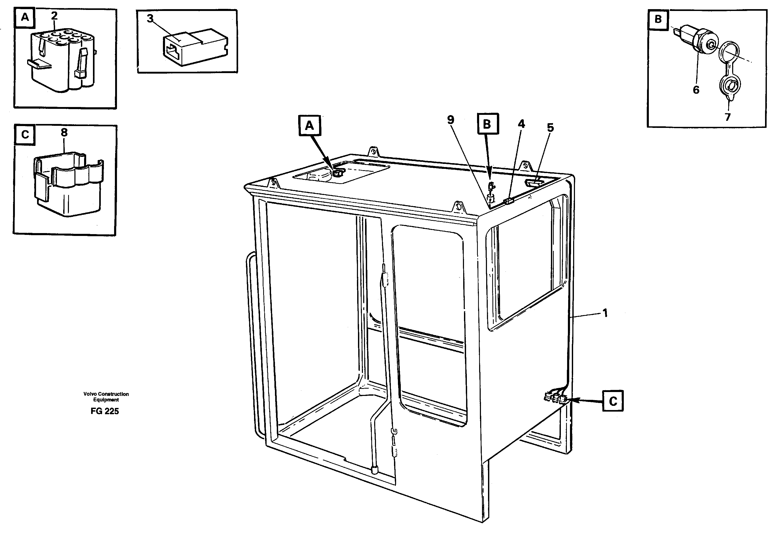 Cable harnesses, cab — volvo parts diagram