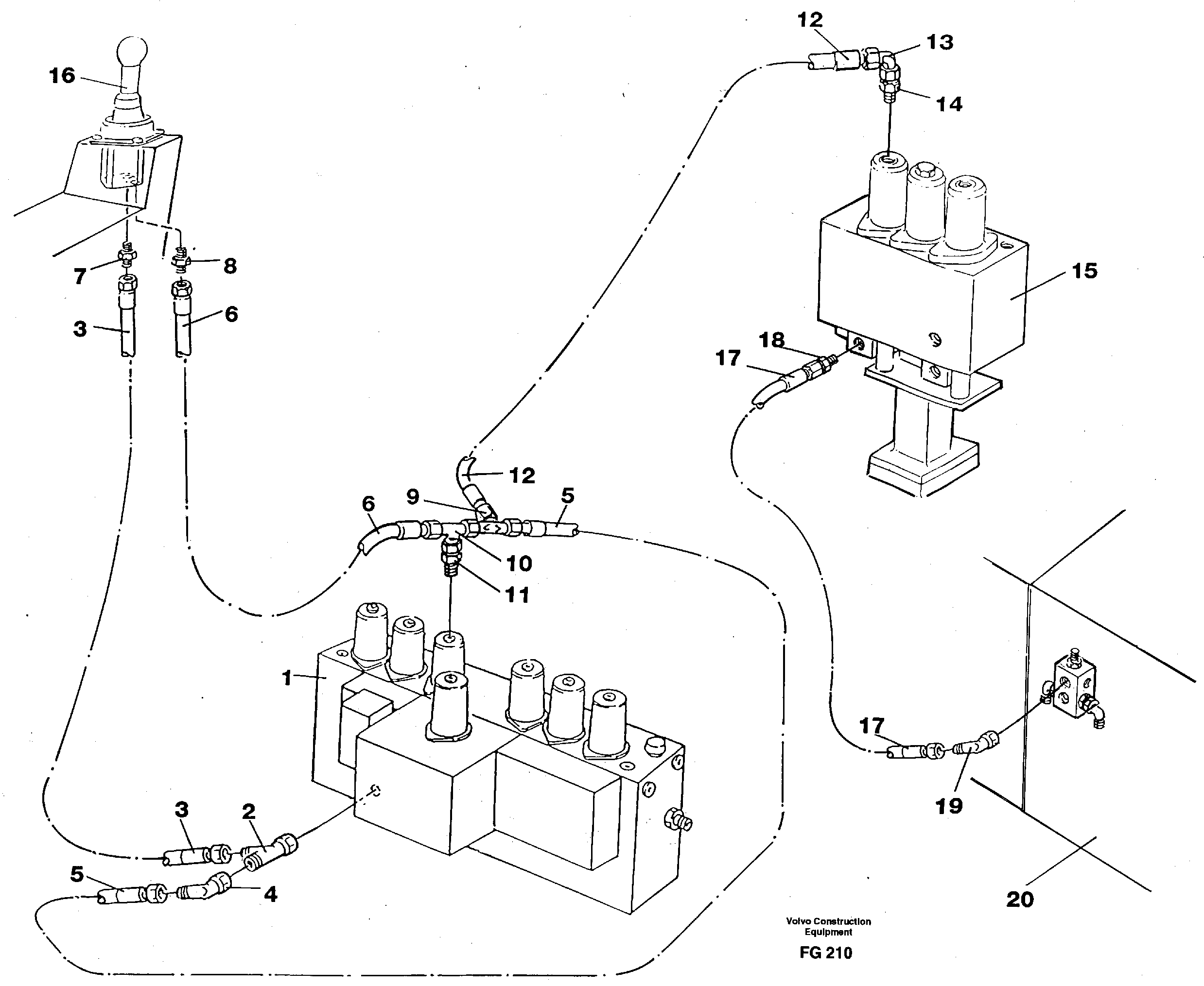 Servo hydraulics, bucket — volvo parts diagram