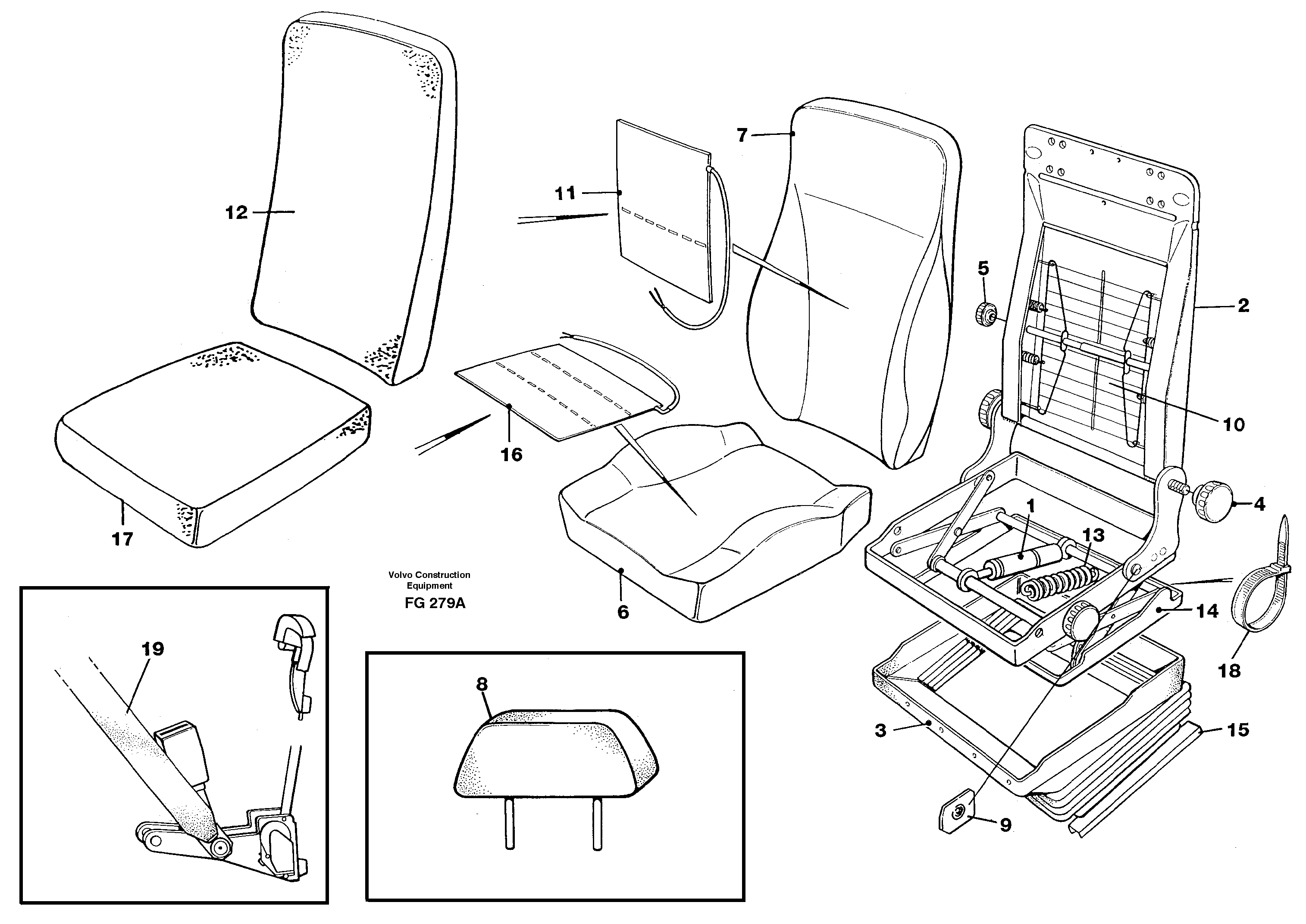 Operator's seat Be-ge — volvo parts diagram