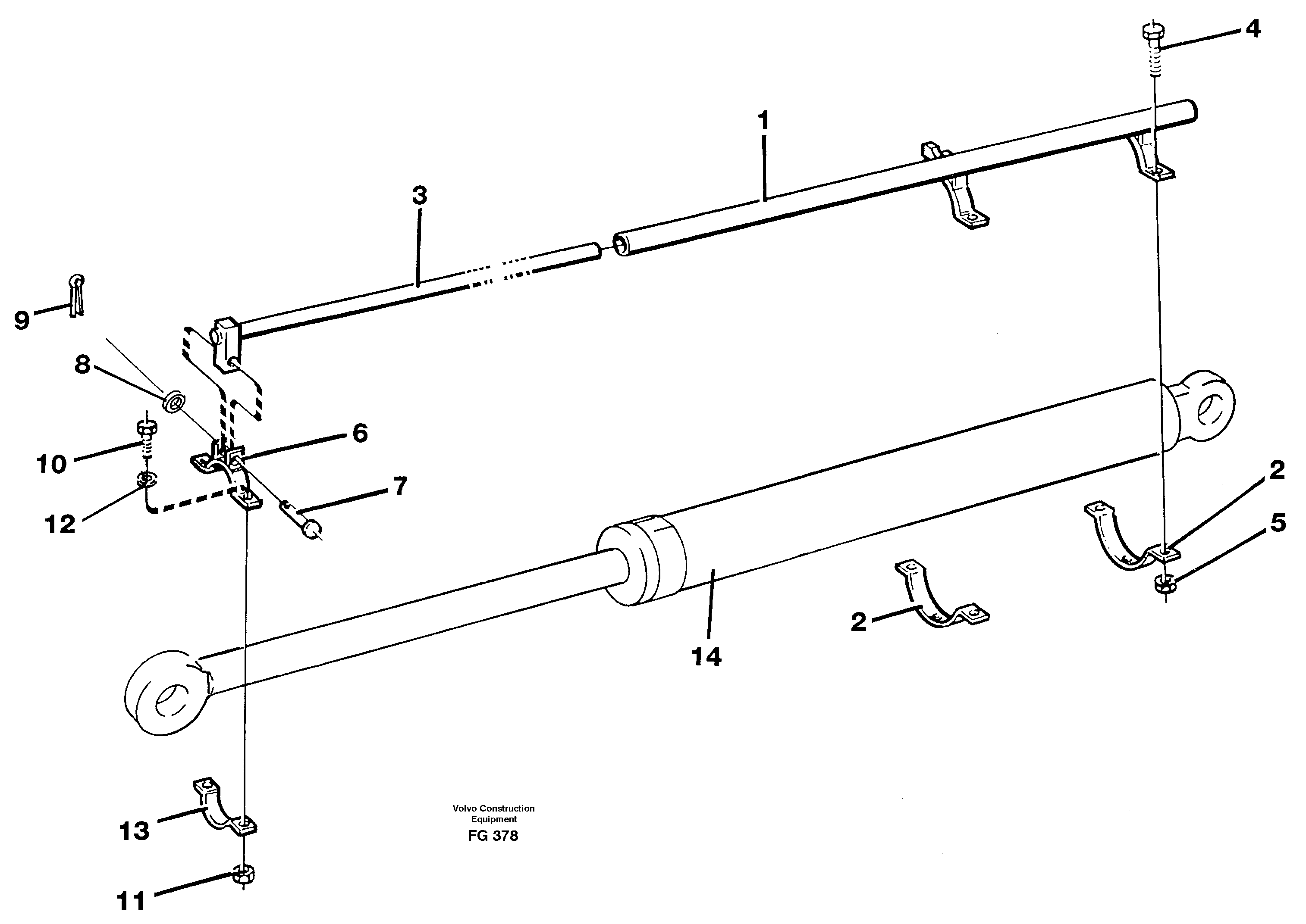 Spark guard for dipper cylinder  14256547 — volvo parts diagram