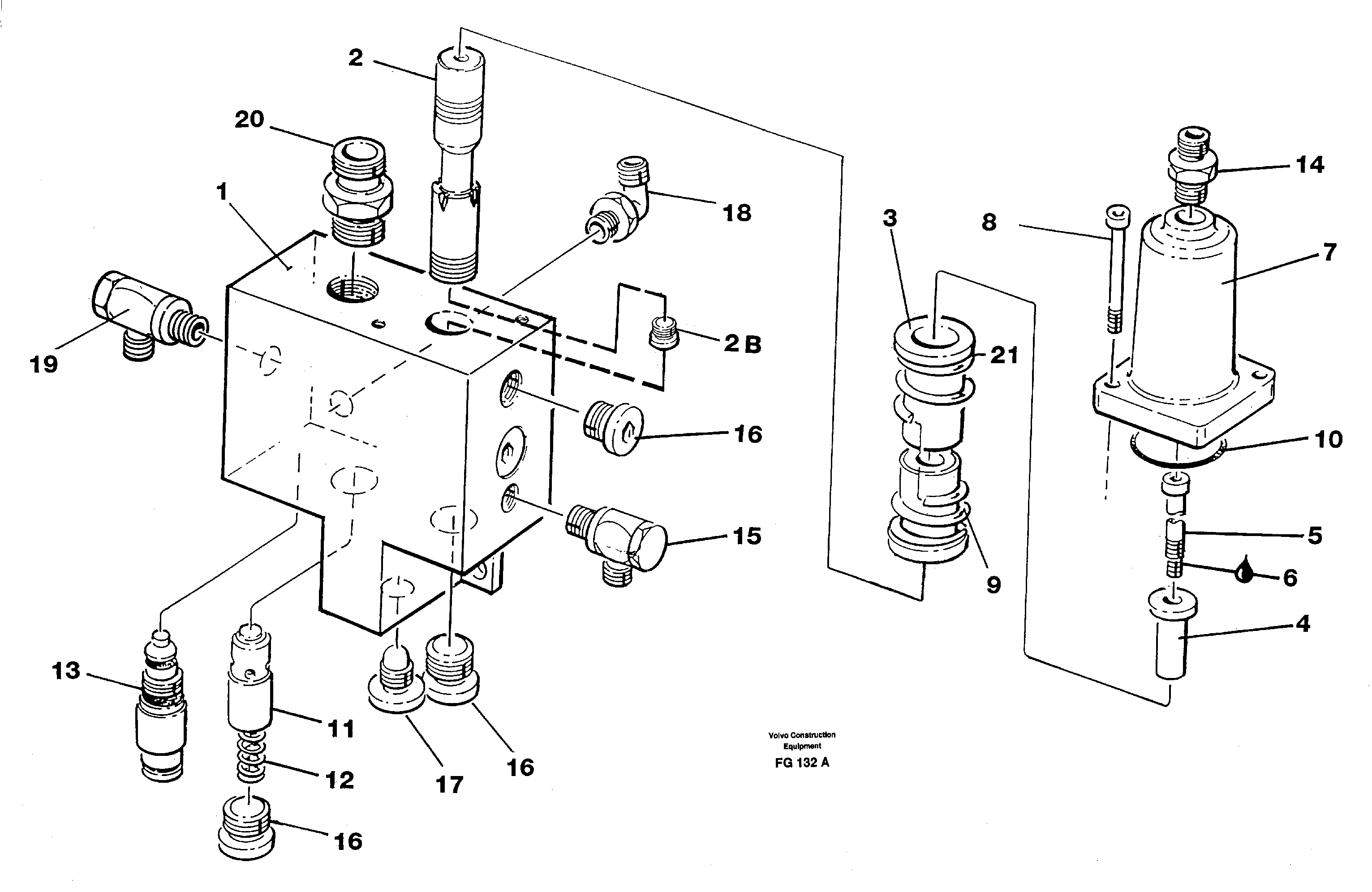 Hose rupture valve, boom cylinder  14268047 — volvo parts diagram