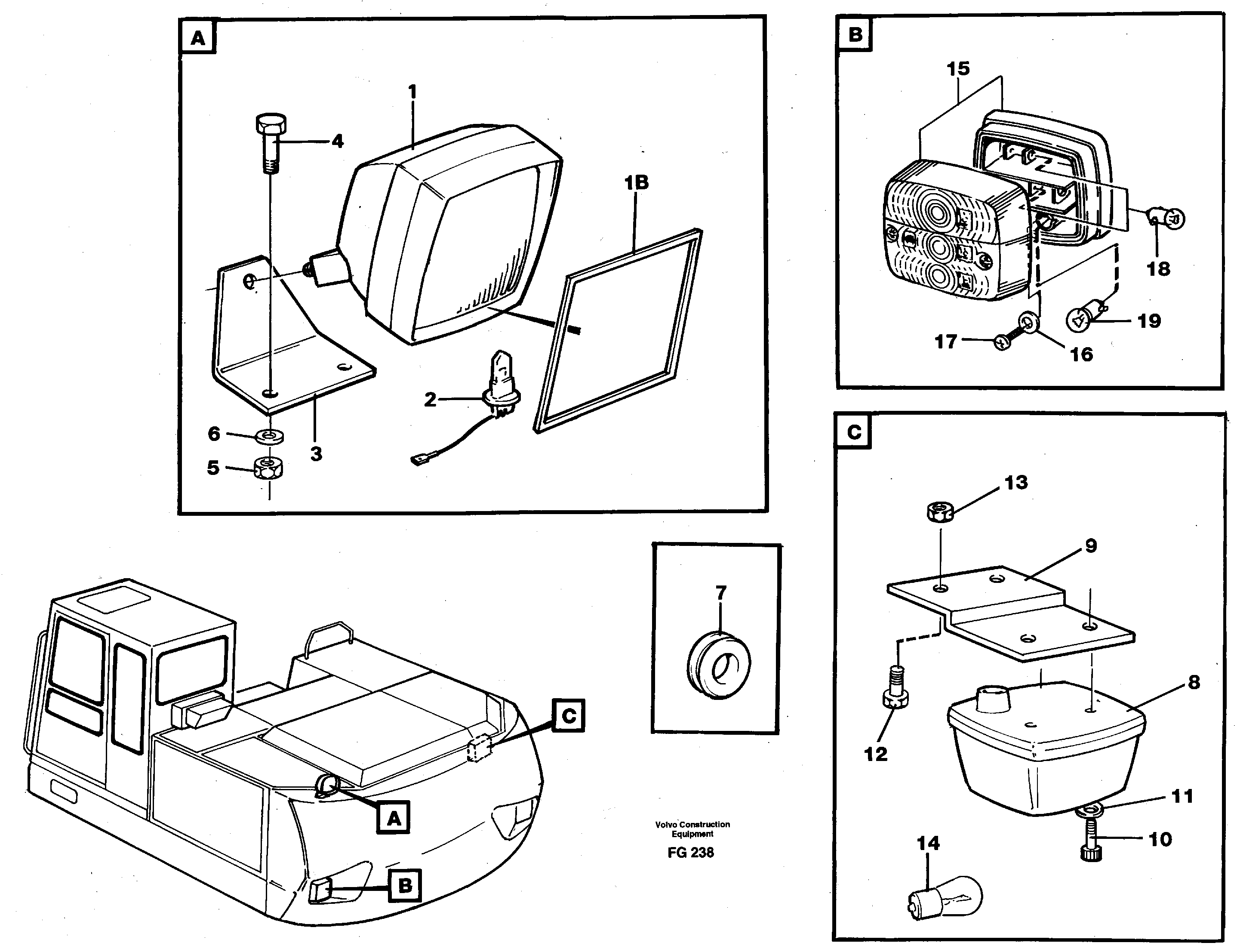 Lighting, rear — volvo parts diagram