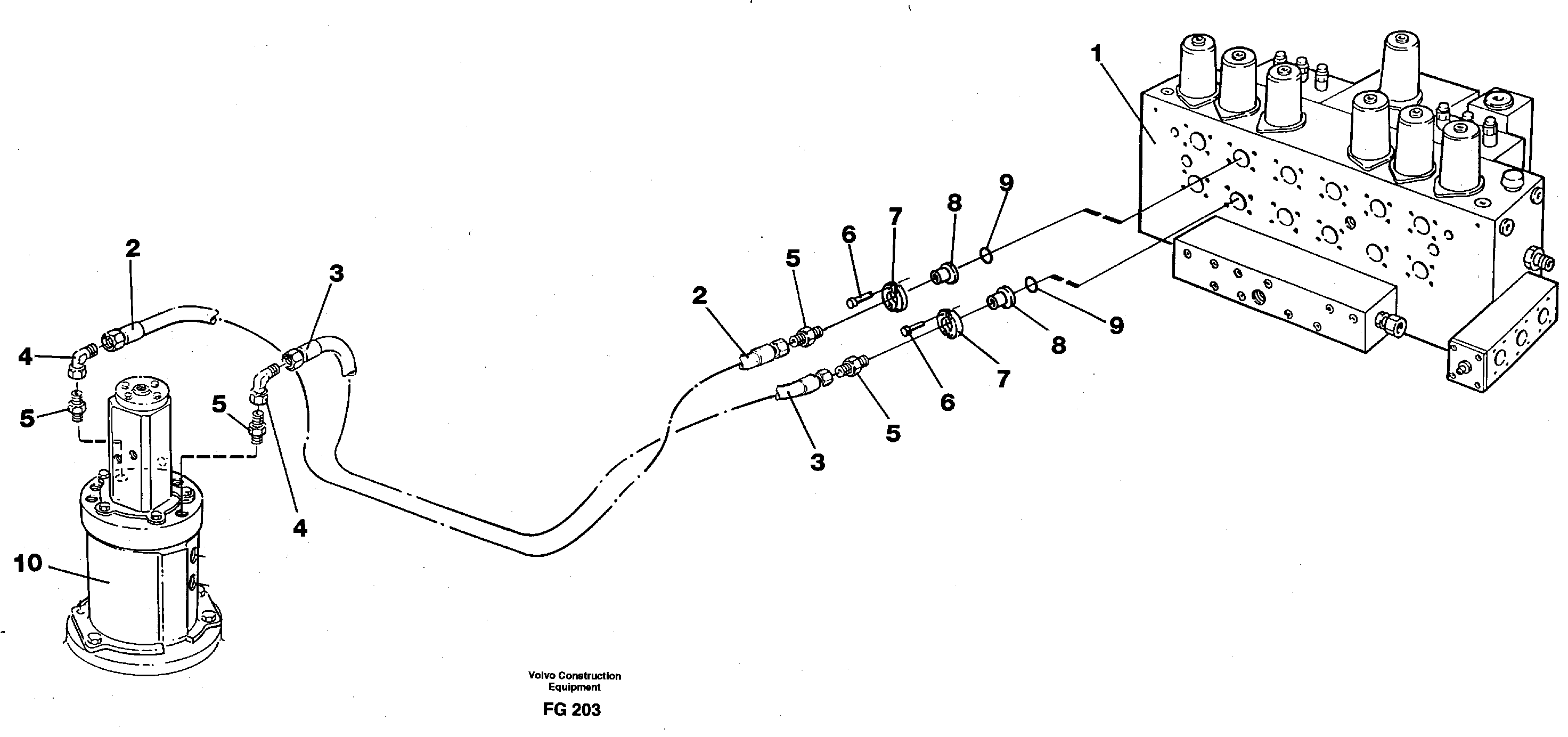 Hydraulic system, stabilisors,dozer blade — volvo parts diagram
